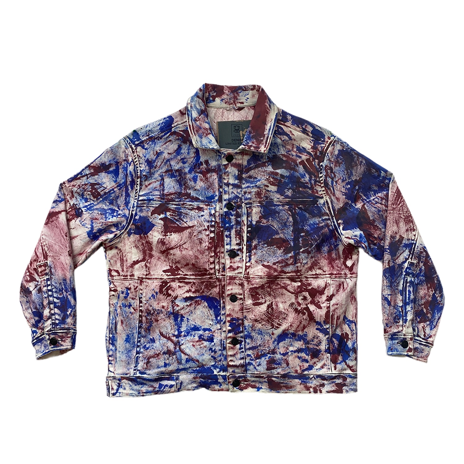 Zasta Studio Men's Color Palette Raw Denim Multicolor Oversized Jacket C One