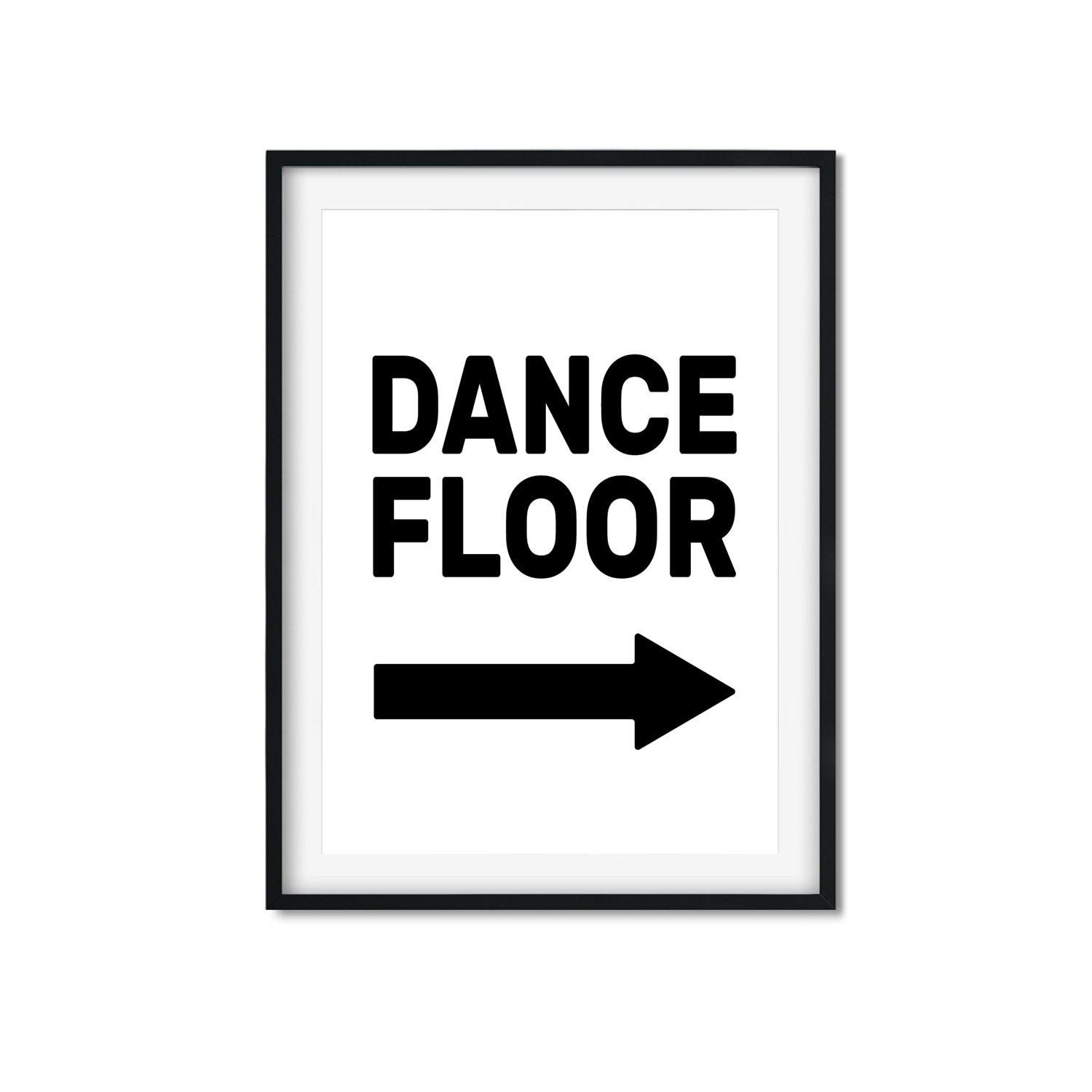 Black Dance Floor - Arrow Right - A3 Print Size A3 297 X 420Mm The Native State