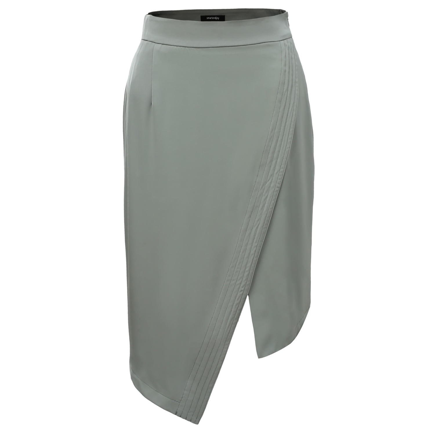 Smart And Joy Women's Green Asymmetric Crossed Panel Skirt - Mint In Green