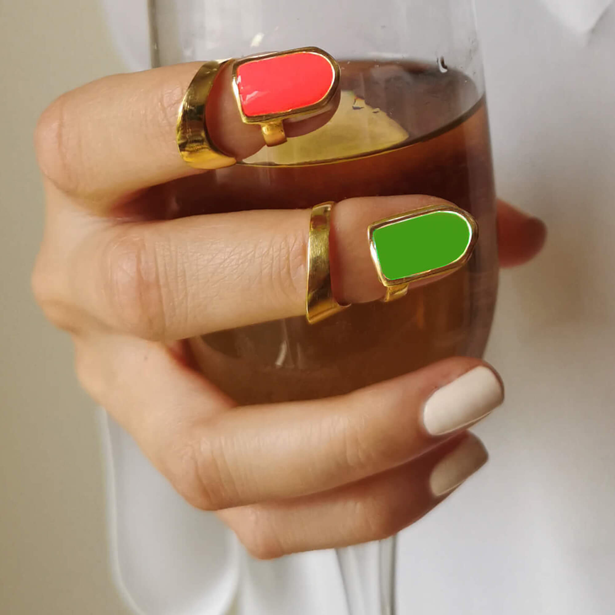 Women's Colorful Nail Ring - Neon Pink | Nowart Jewelry