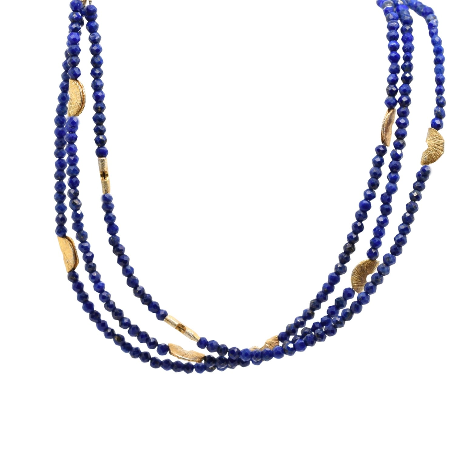 Lori Kaplan Design Women's Blue / Gold Three Strand Lapis Bracelet In Multi