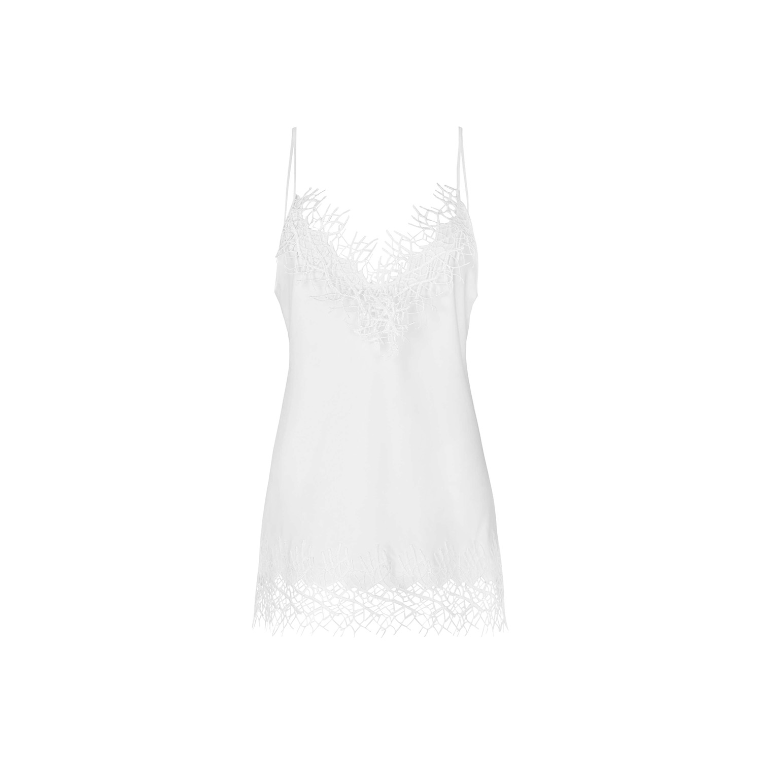 Avenue 8 Women's White Embellished Silk Camisole In White