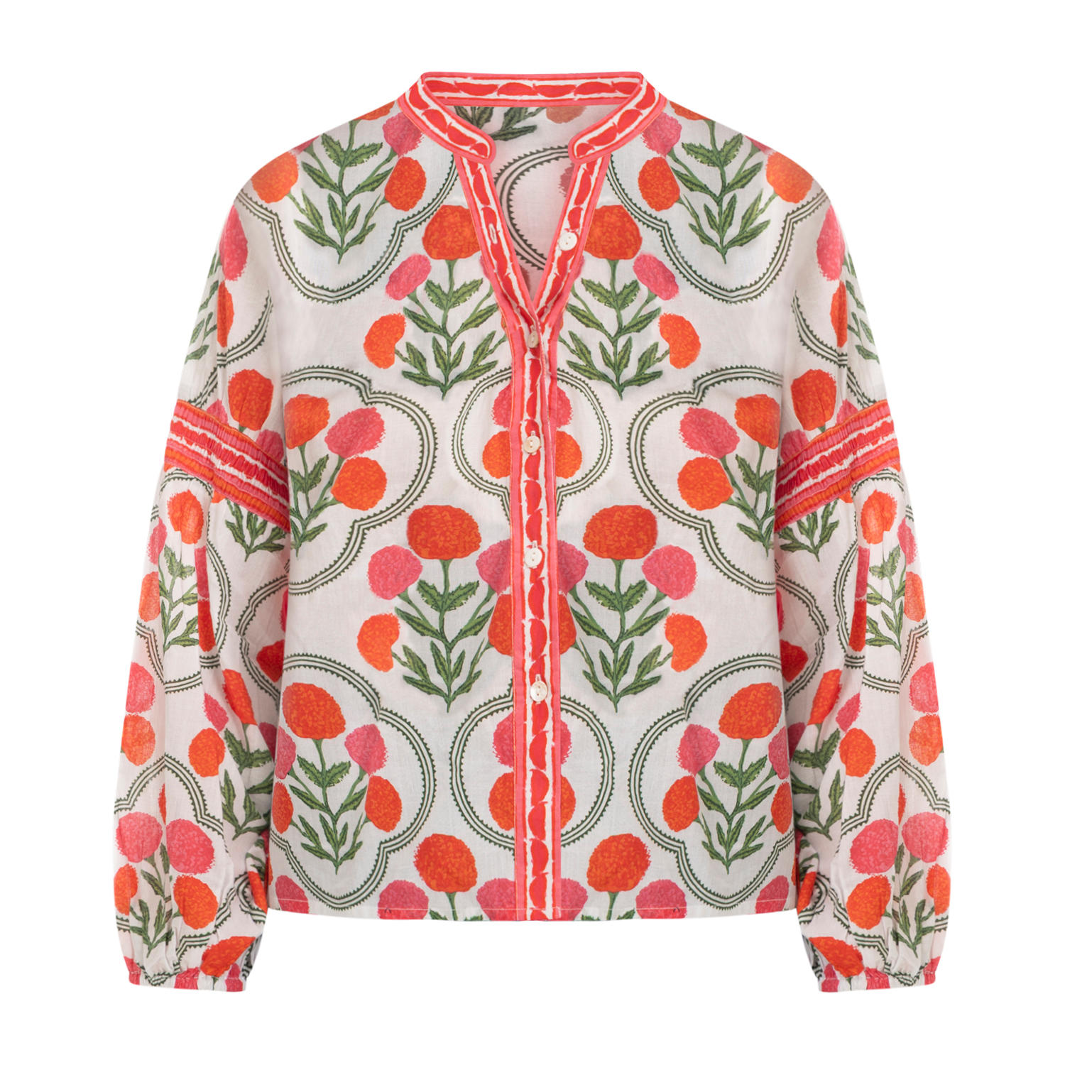 Bindu Women's Pink Carlie Blouse - Sorbet In Red
