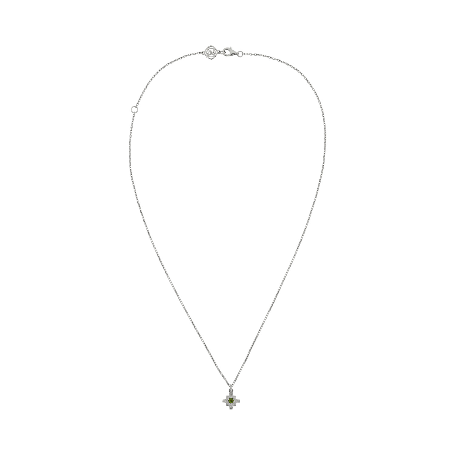 Women’s Silver / Green Inka Necklace Silver Chrome Diopside Zoe and Morgan