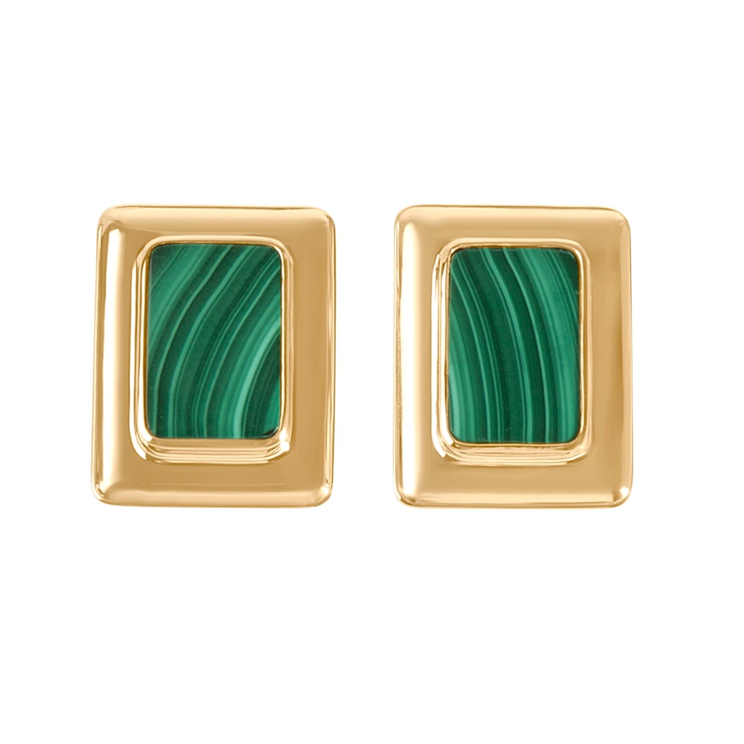 Women’s Gold / Green Charlotte Statement Earrings Malachite, Recycled 18K Gold Vermeil La CÃ´te Club