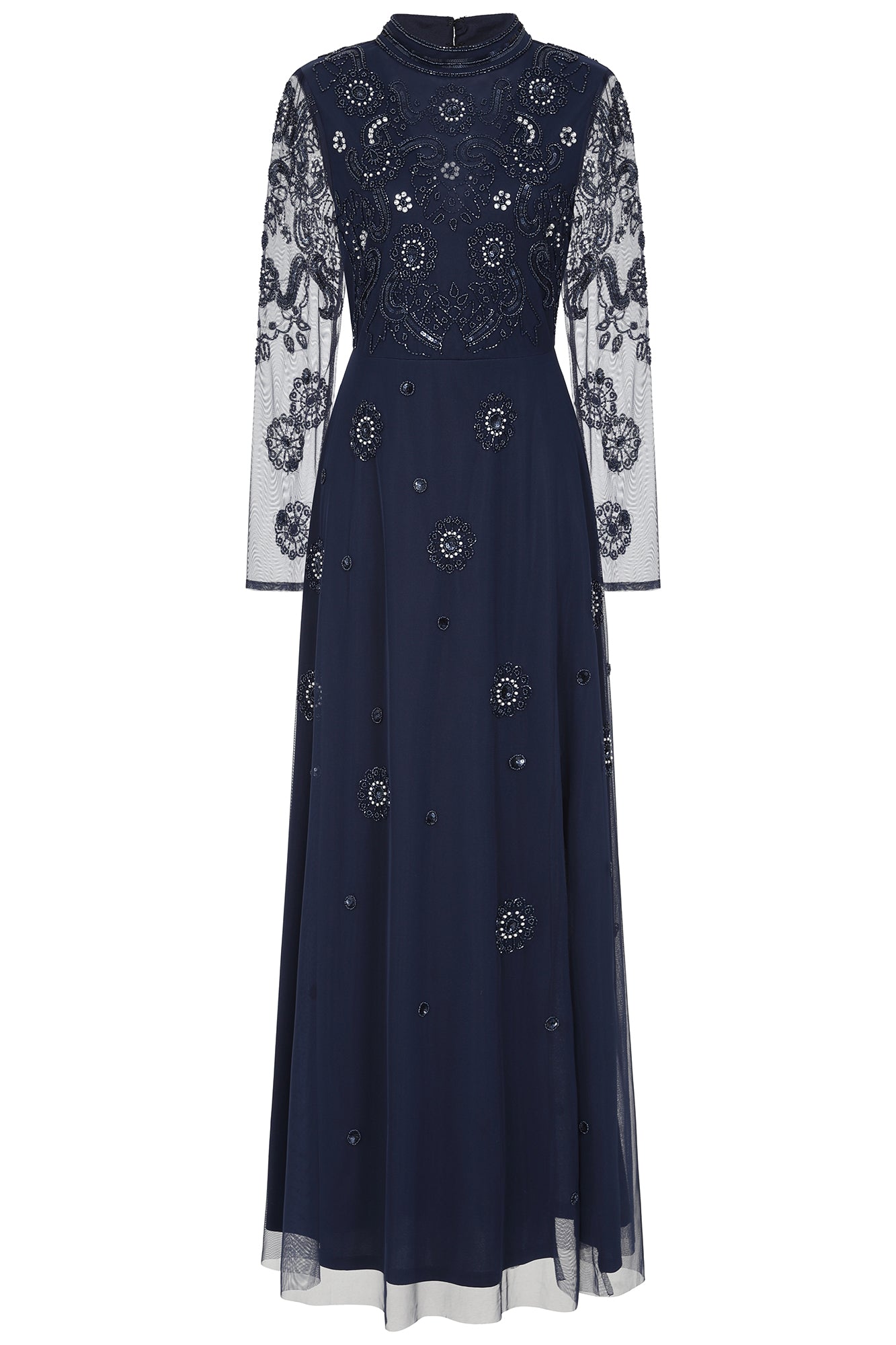 Women’s Blue Sabina Embellished Maxi Dress - Navy Extra Small Frock and Frill