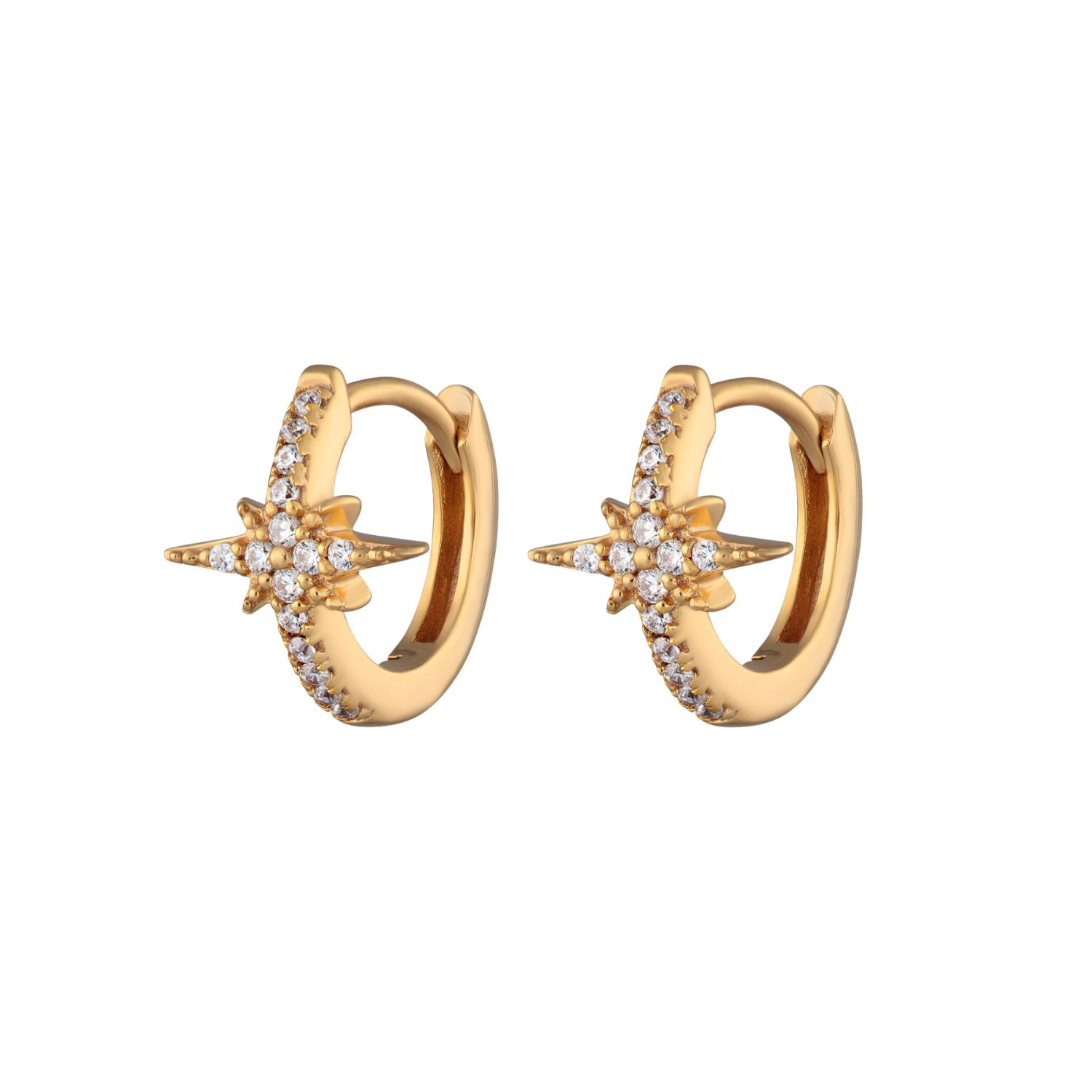 Scream Pretty Women's Gold Starburst Huggie Earrings