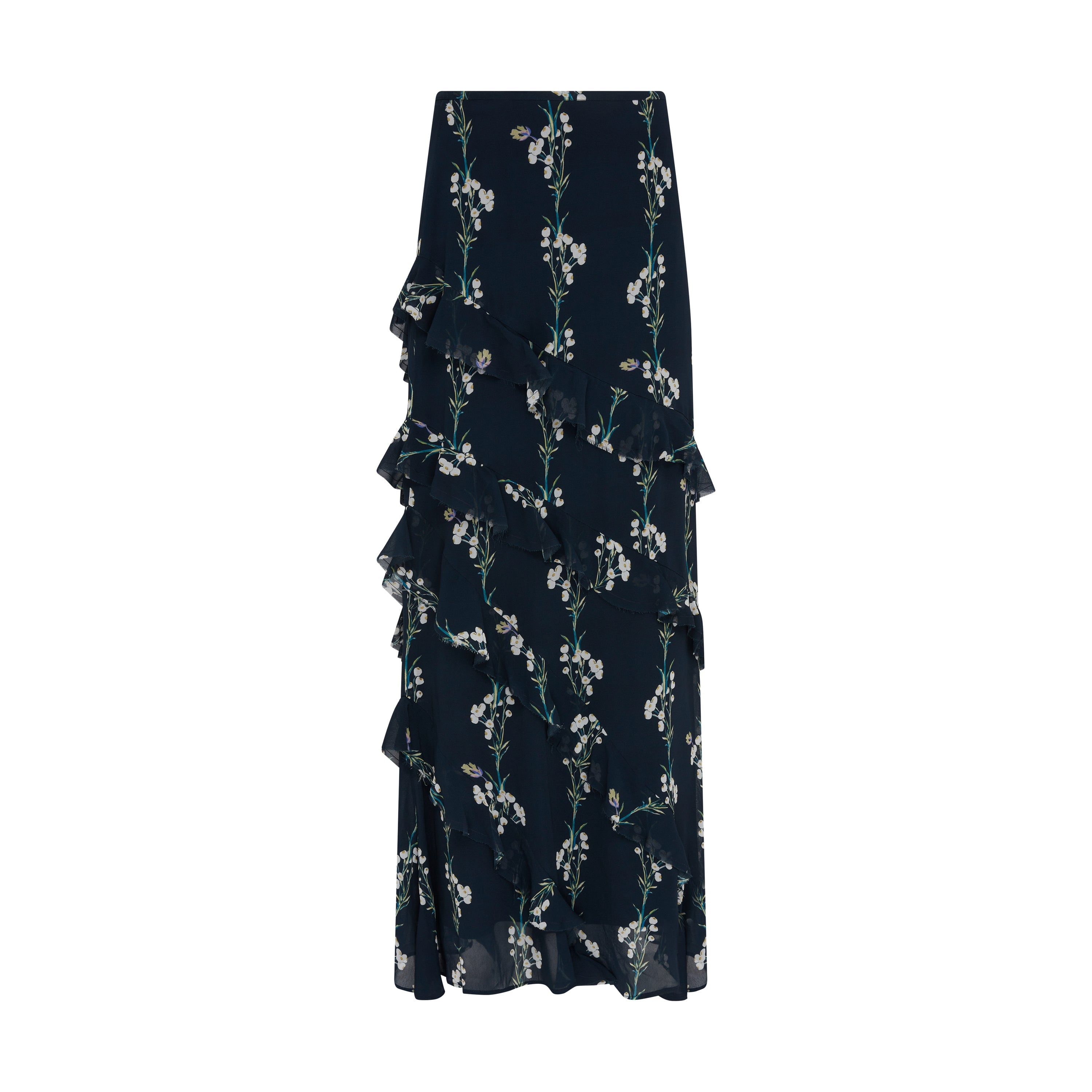 Rose & Nancy Women's Sophia Spring Berry Maxi Black Frill Skirt In Black