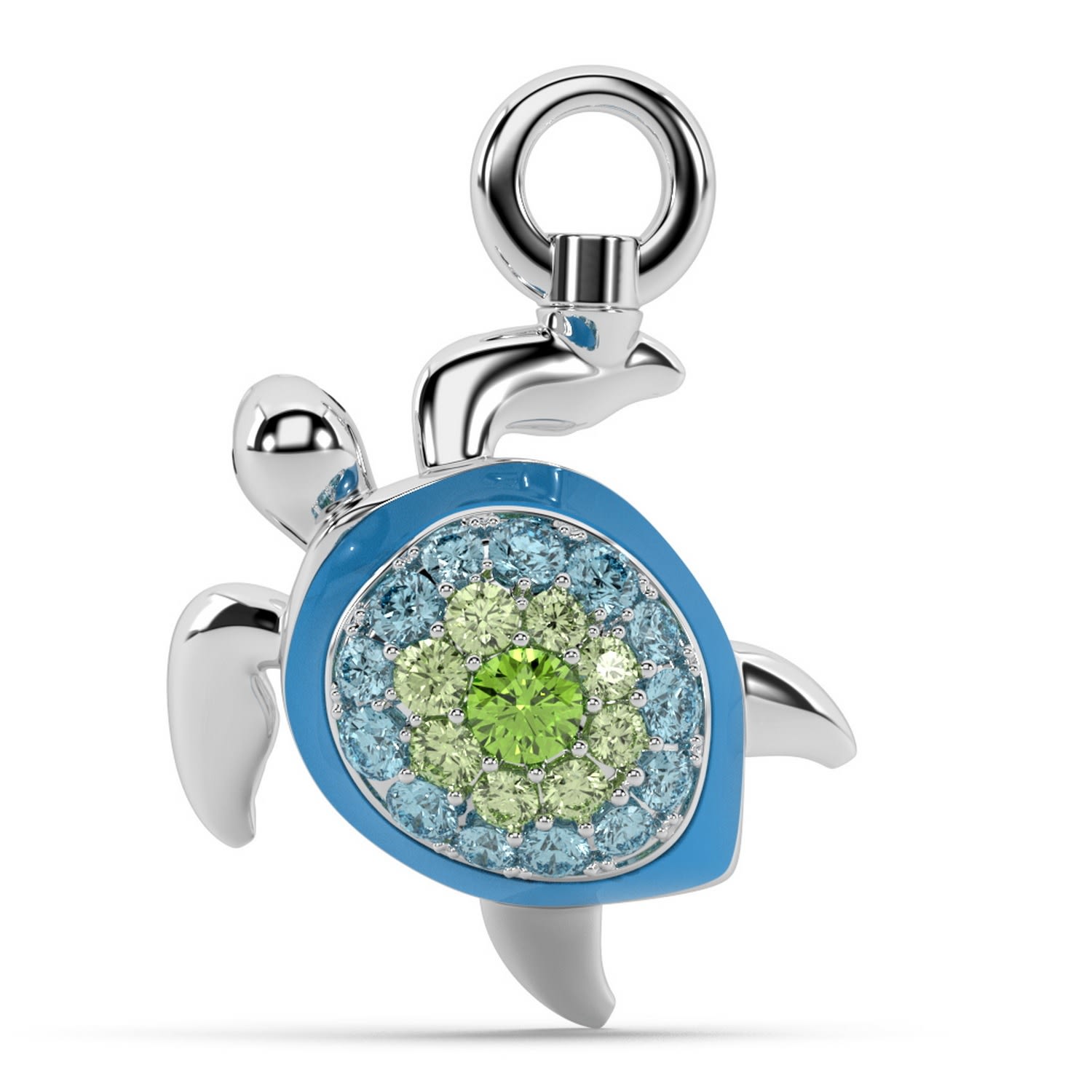 Oni Fine Jewelry Women's Silver The Gentle Turtle Charm In Multi