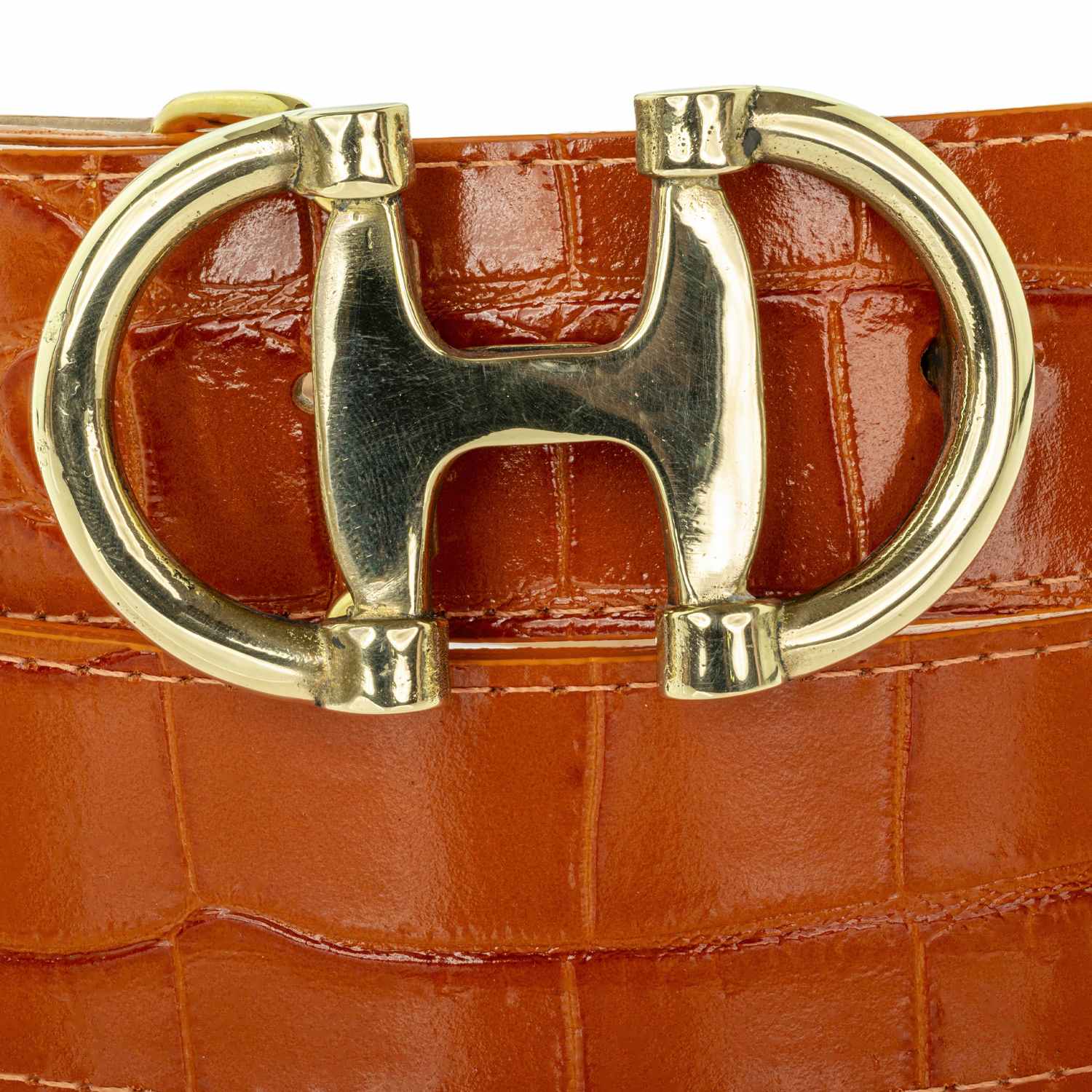 Brown Suede Belt & Detachable Brass Double D Buckle Unisex  display picture 1