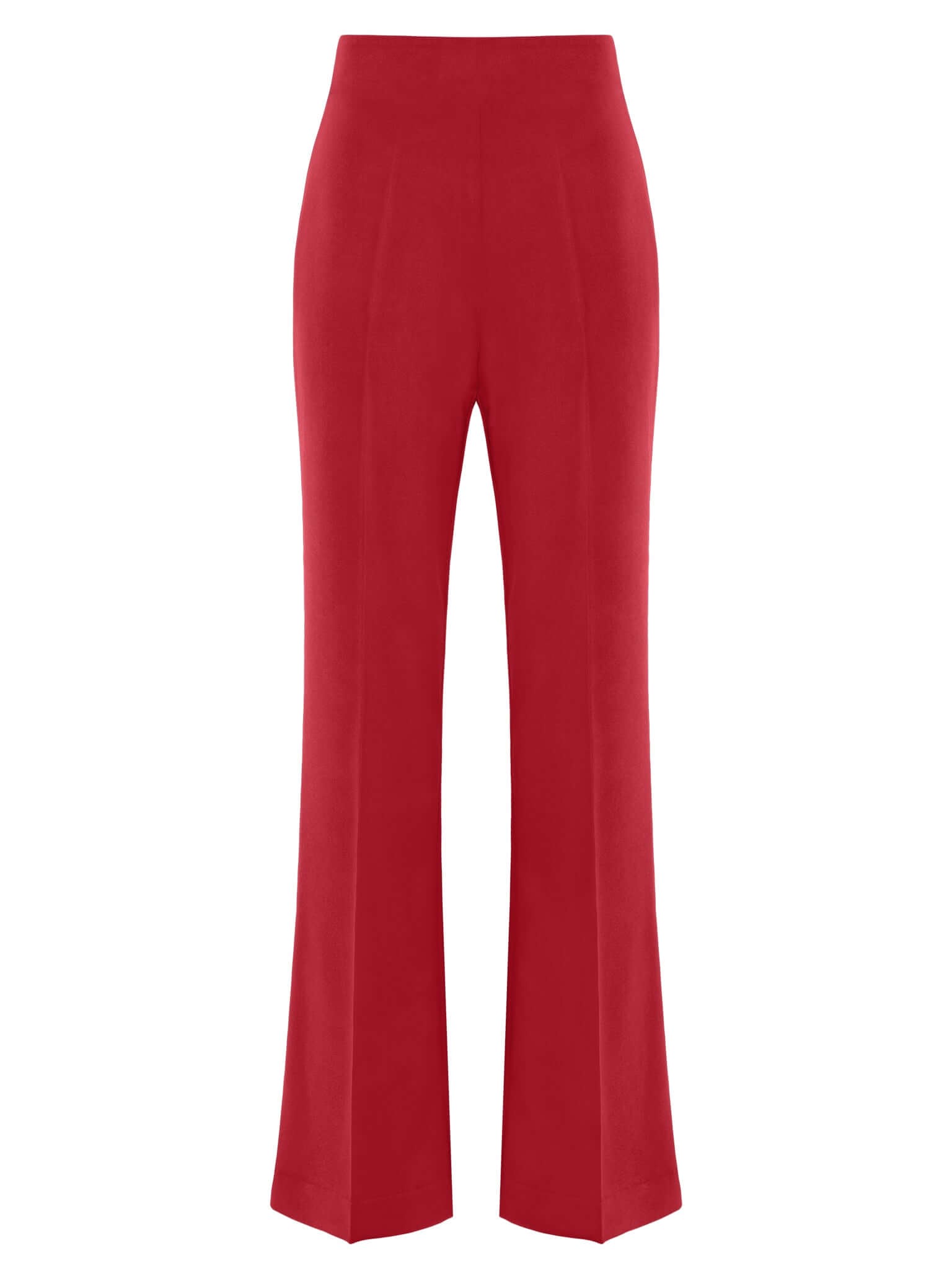 Tia Dorraine Women's High-waist Flared Trousers, Fierce Red In Red