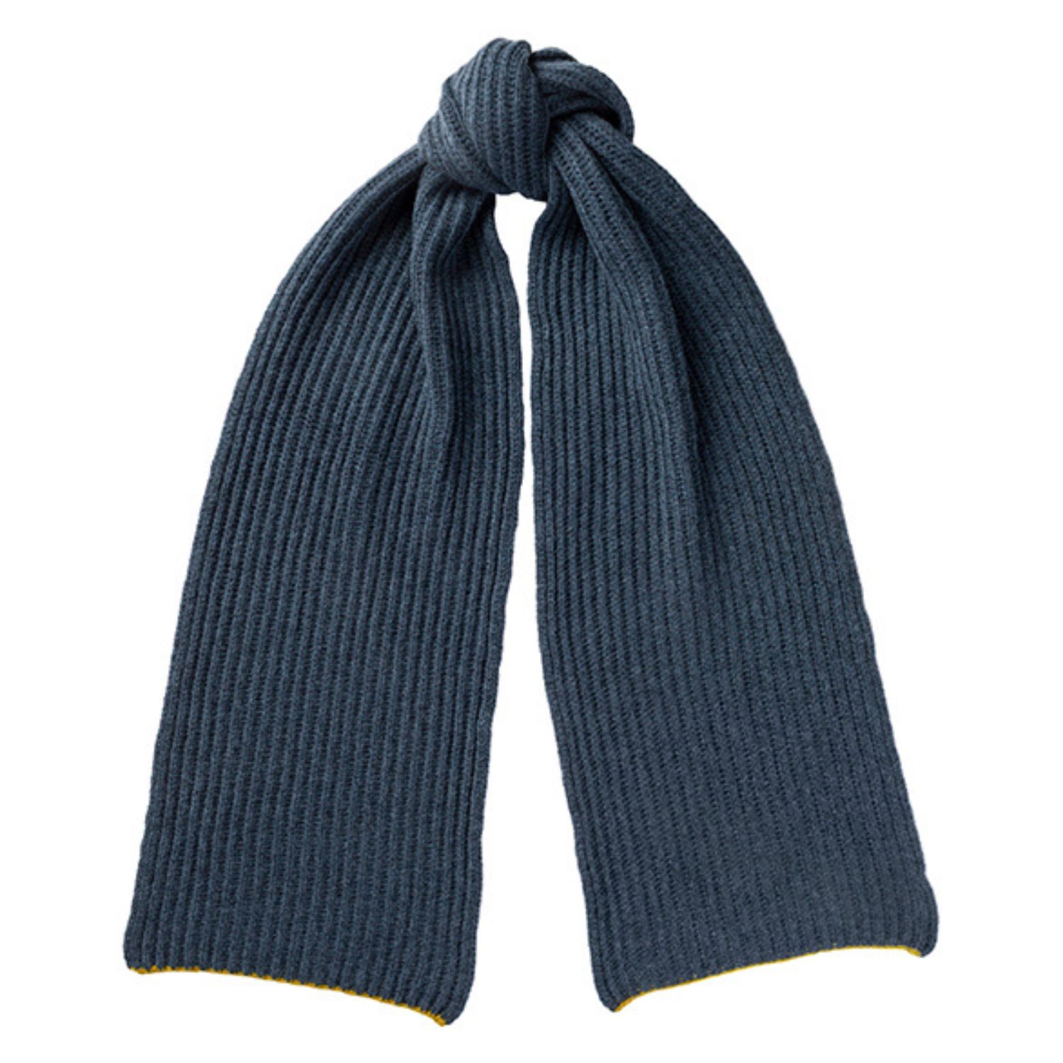 Kinalba Men's Blue / Gold Gents Slate Chunky Ribbed Cashmere Scarf In Multi