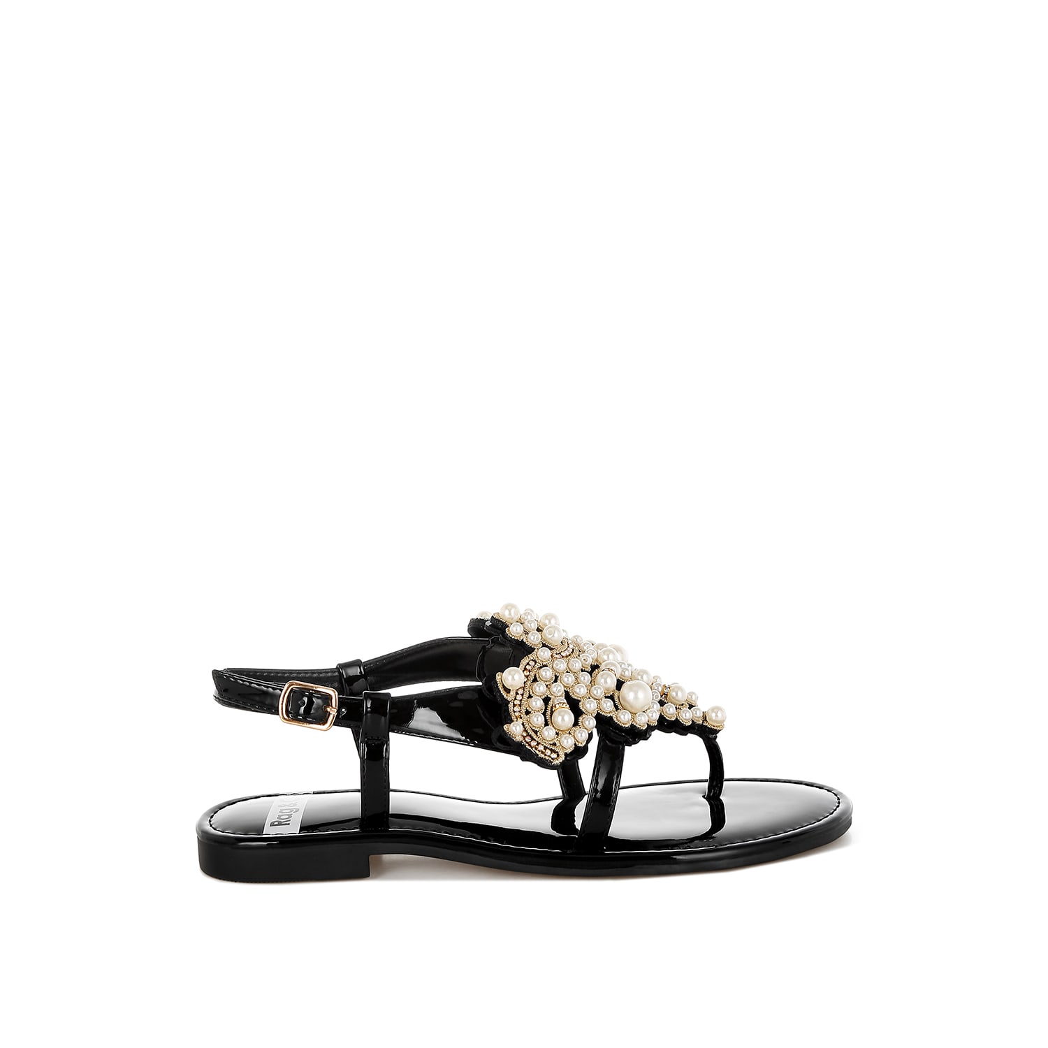 Rag & Co Women's Zalata Pearl Studded Flats In Black In Black