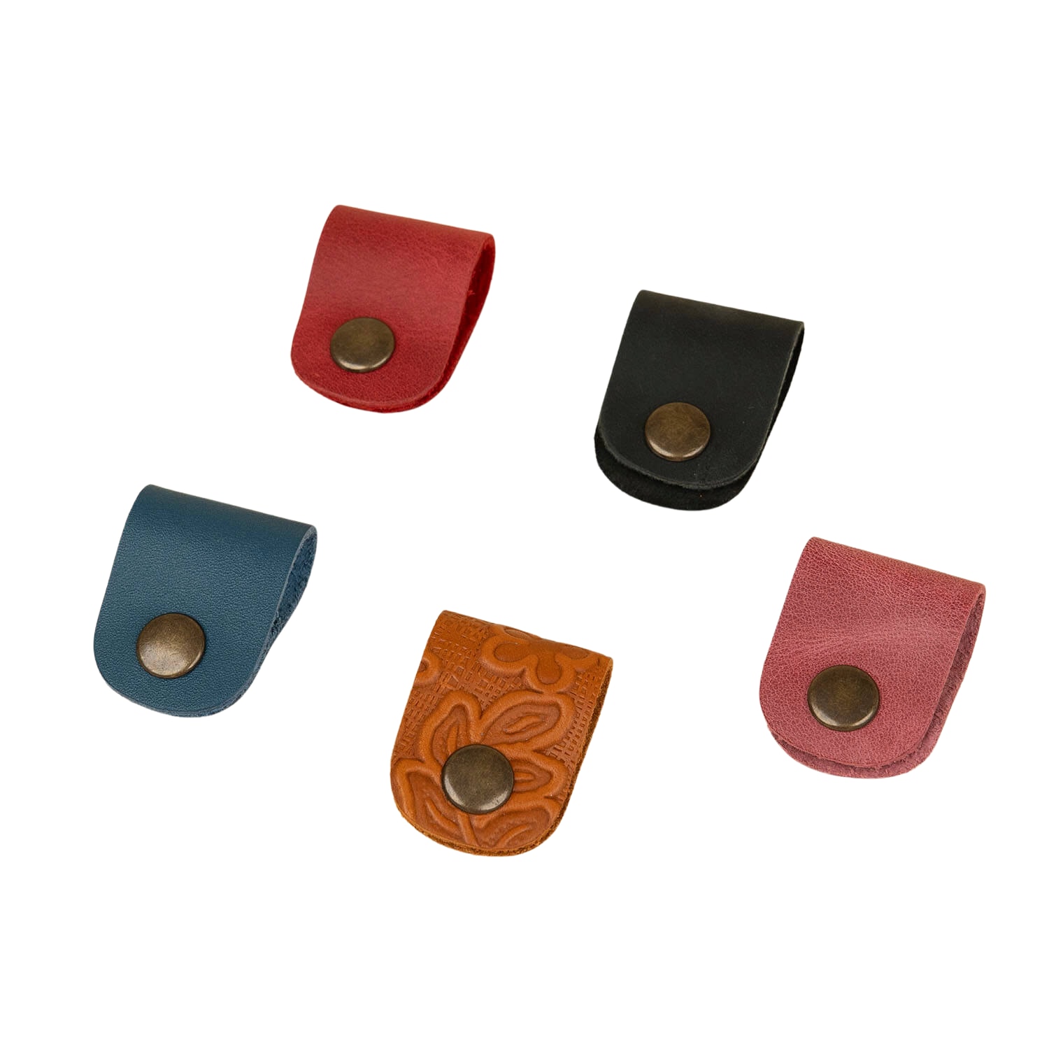 Leathere Set Of Five Leather Cable Organizers - Mixed Colors - Downey