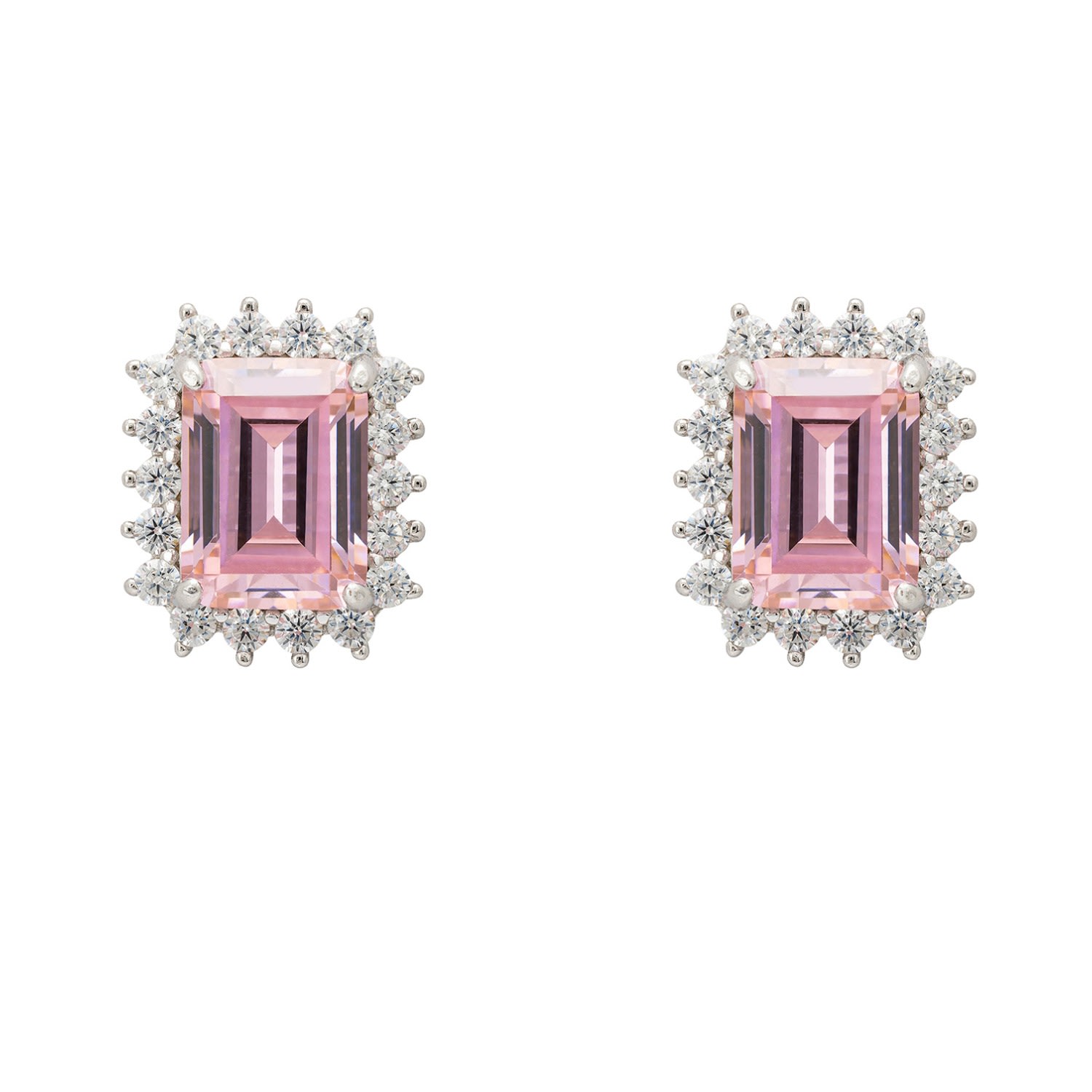 Women’s Pink / Purple / Silver Elena Gemstone Stud Earrings Morganite Silver Latelita