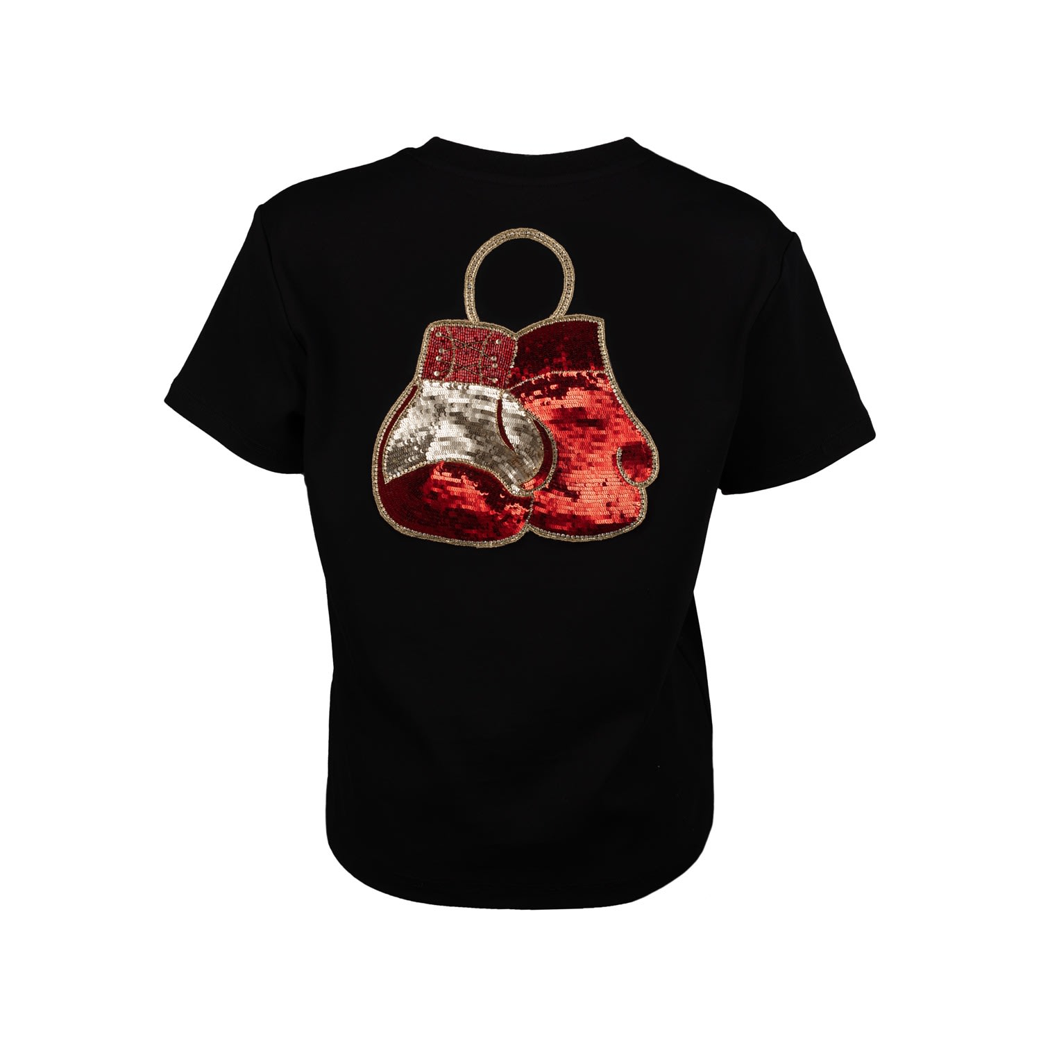 Women’s Embellished Boxing Gloves T-Shirt - Black L/Xl Laines London