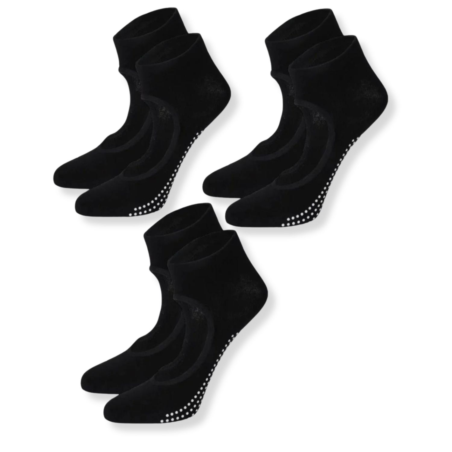 High Heel Jungle By Kathryn Eisman Women's Peek Grip Sock 3 Pack - Black In Black