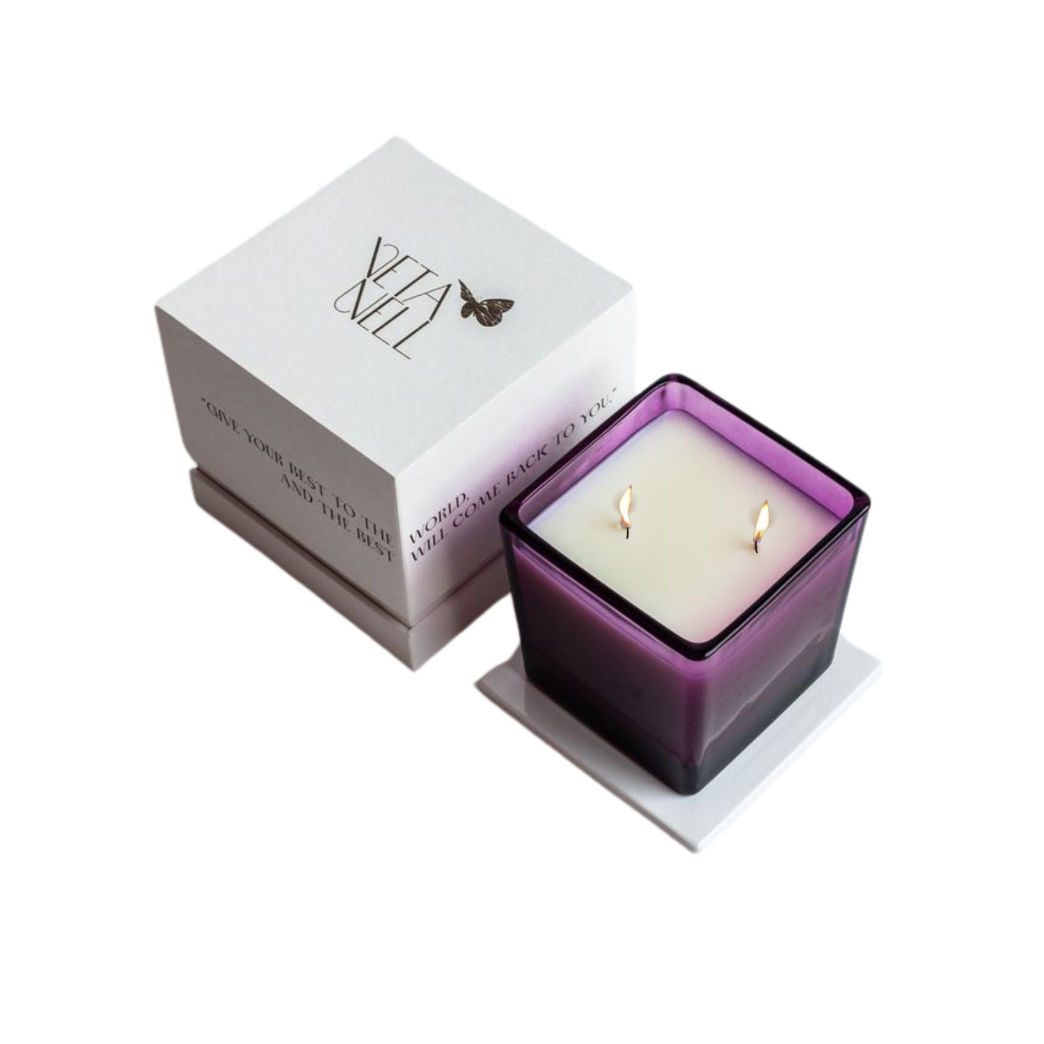 Veta Nell Pink / Purple Indigo No. 1 Candle - Gift Packaging + Coco Wax + Essential Oils - 16oz