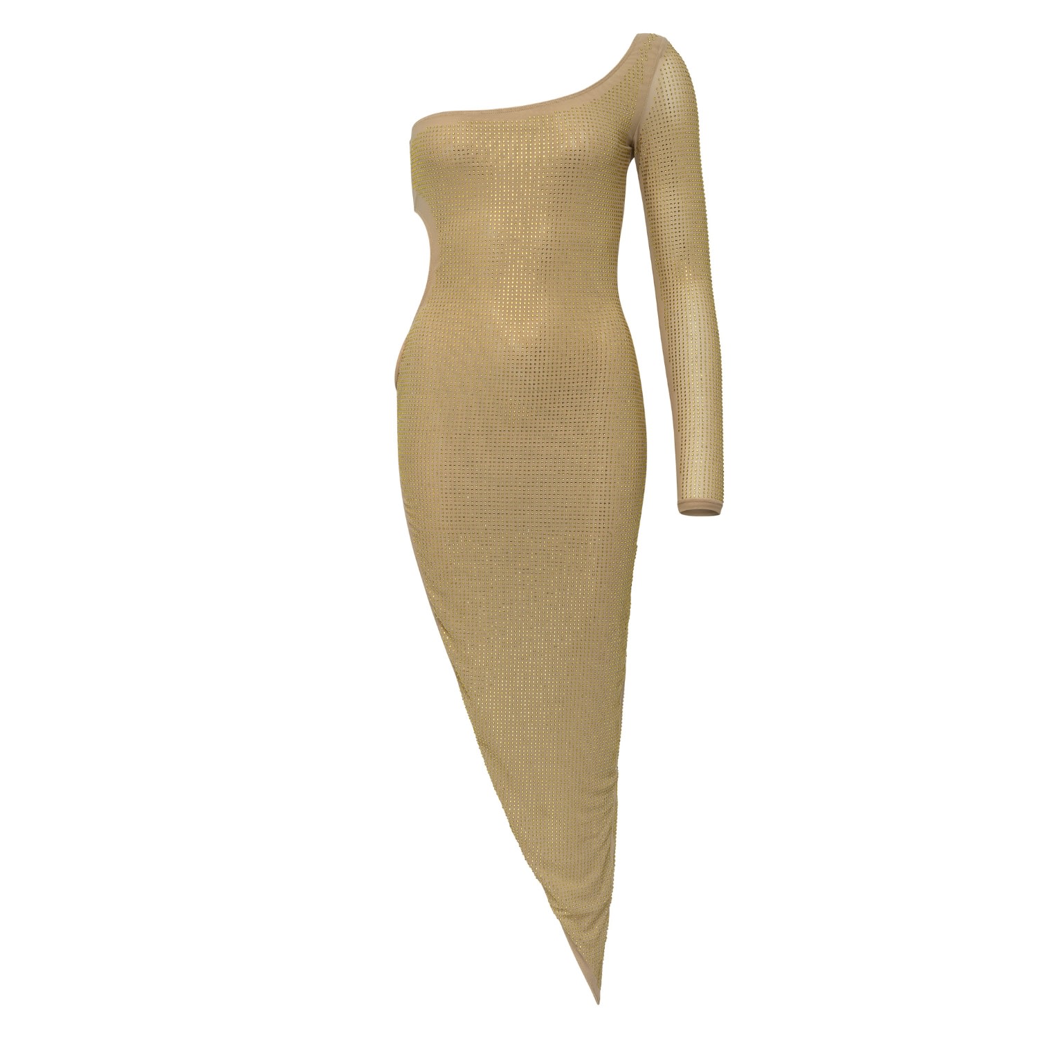 Cioccolato Couture Women's Neutrals Jessica Crystal Nude Dress In Brown