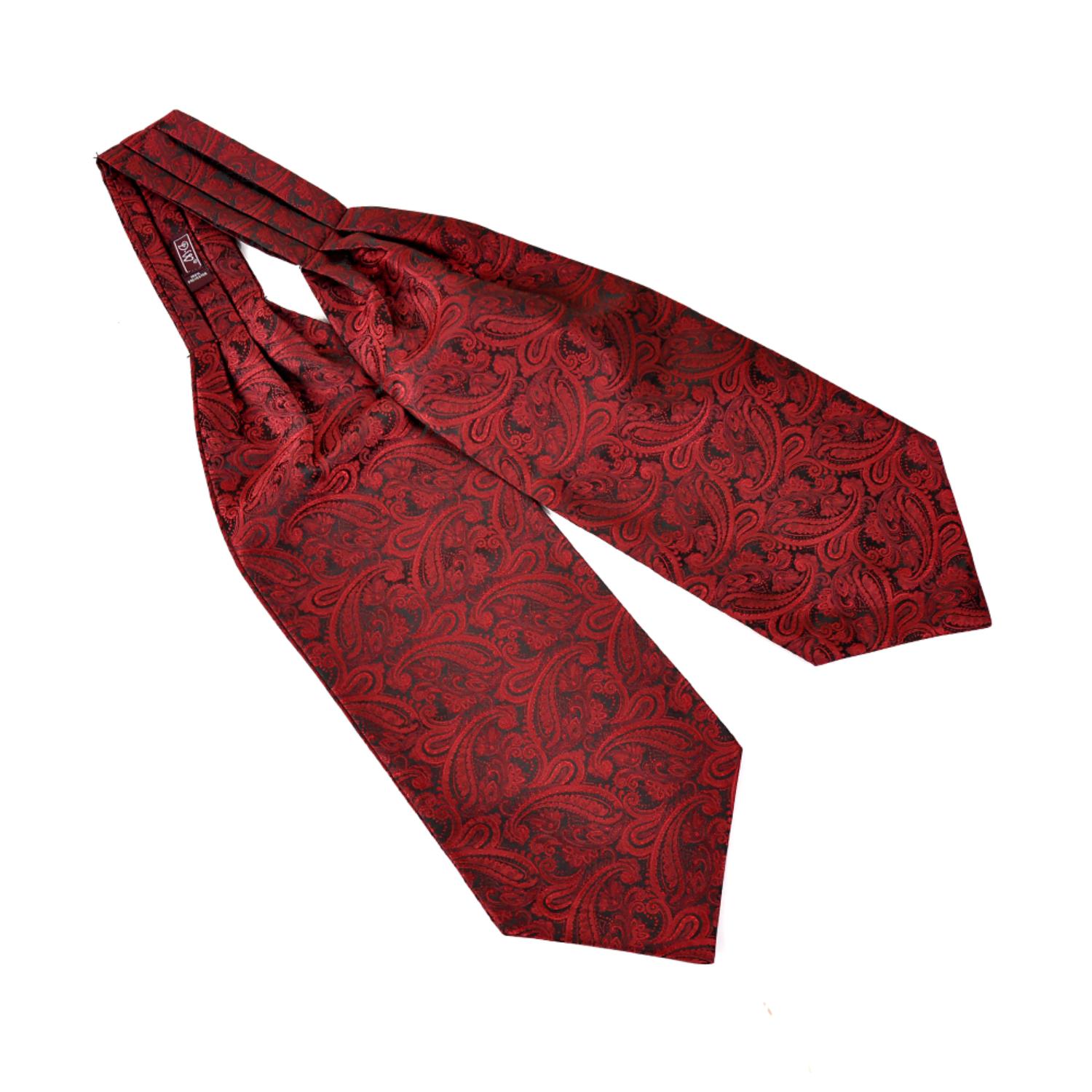 David Wej Men's Black / Red Self Tie Paisley Cravat – Dark Wine In Burgundy