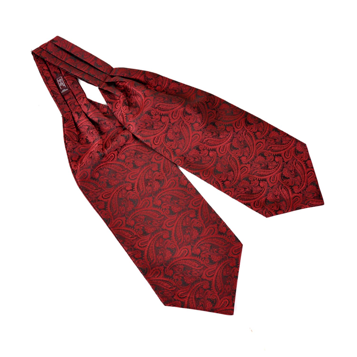 David Wej Men's Black / Red Self Tie Paisley Cravat – Dark Wine In Black/red