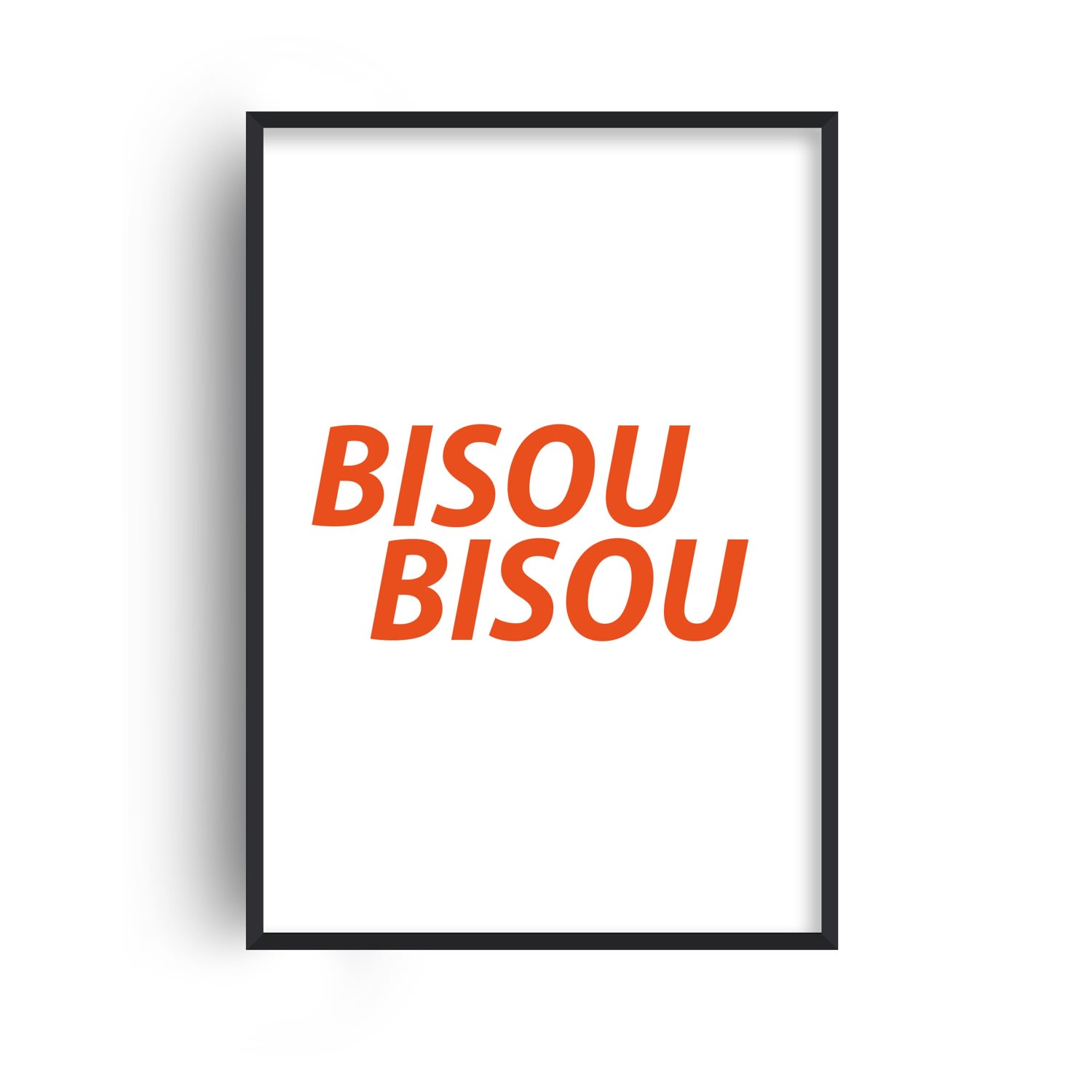Fanclub Red Bisou Bisou French Retro Giclée Art Print In Red
