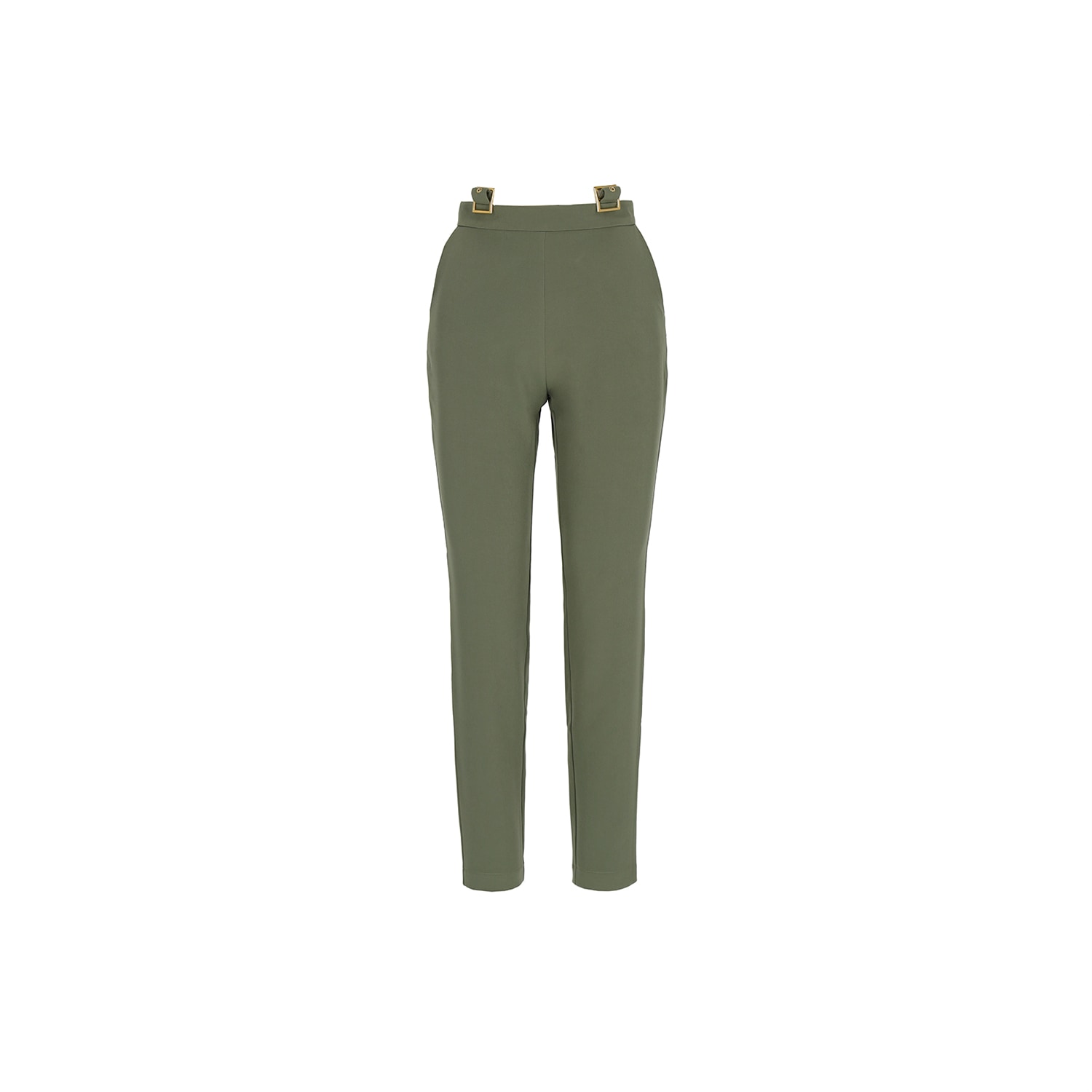 Mandragora Women's Green High-waisted Light Khaki Pants - Feminity In Green