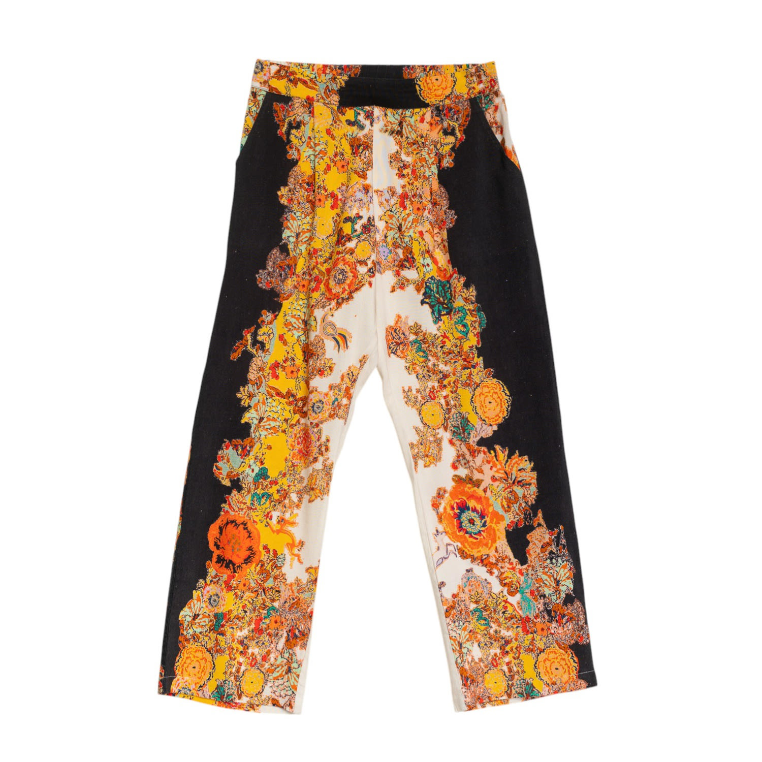 Niza Women's Black / White Straight Printed Trousers Rania In Black/white