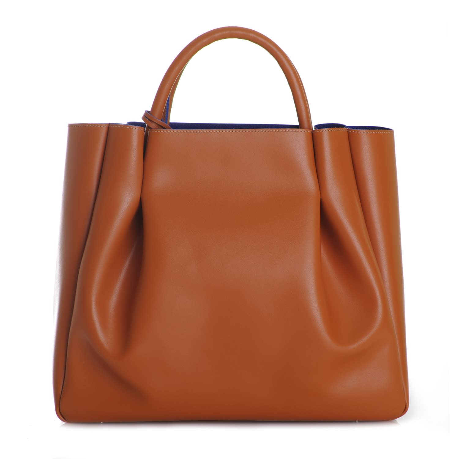 Loren Midi Leather Tote Bag - Cognac by Alexandra de Curtis