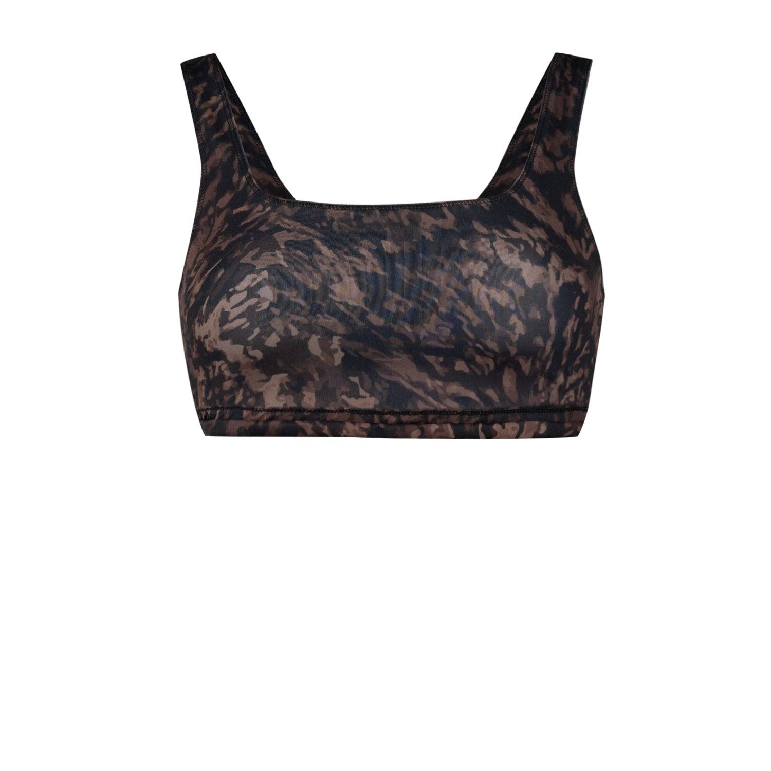 Pcfg Women's Black / Brown Your Itch Kangaroo Bra - Leopard In Black