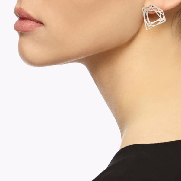 Shop Myia Bonner Silver Classic Diamond Stud Earrings