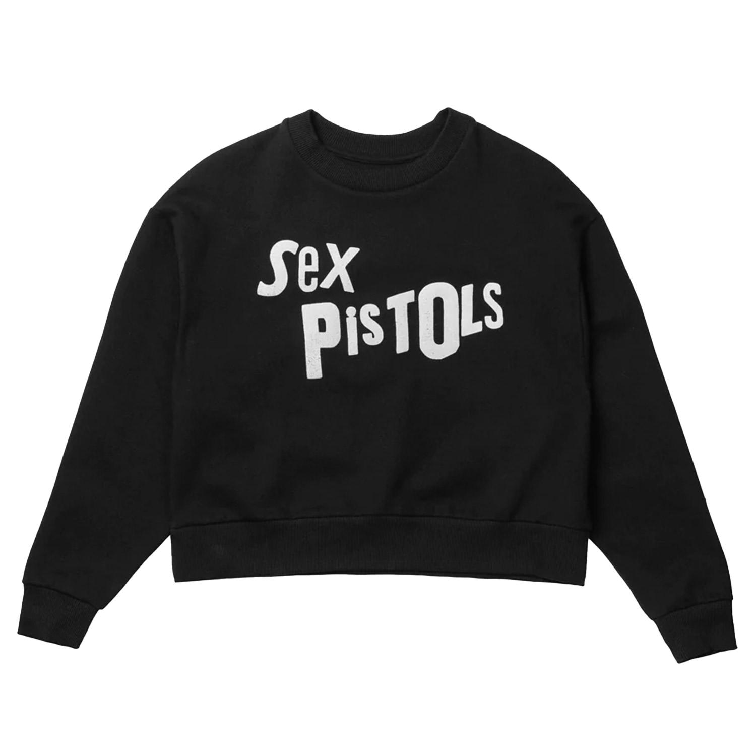 Women’s Sex Pistols Logo - Cropped Sweatshirt - Black Extra Small OTHER UK