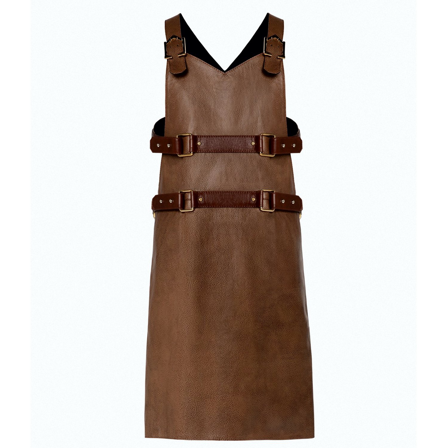 Eskandur Leather Designer Apron - Brown One Size