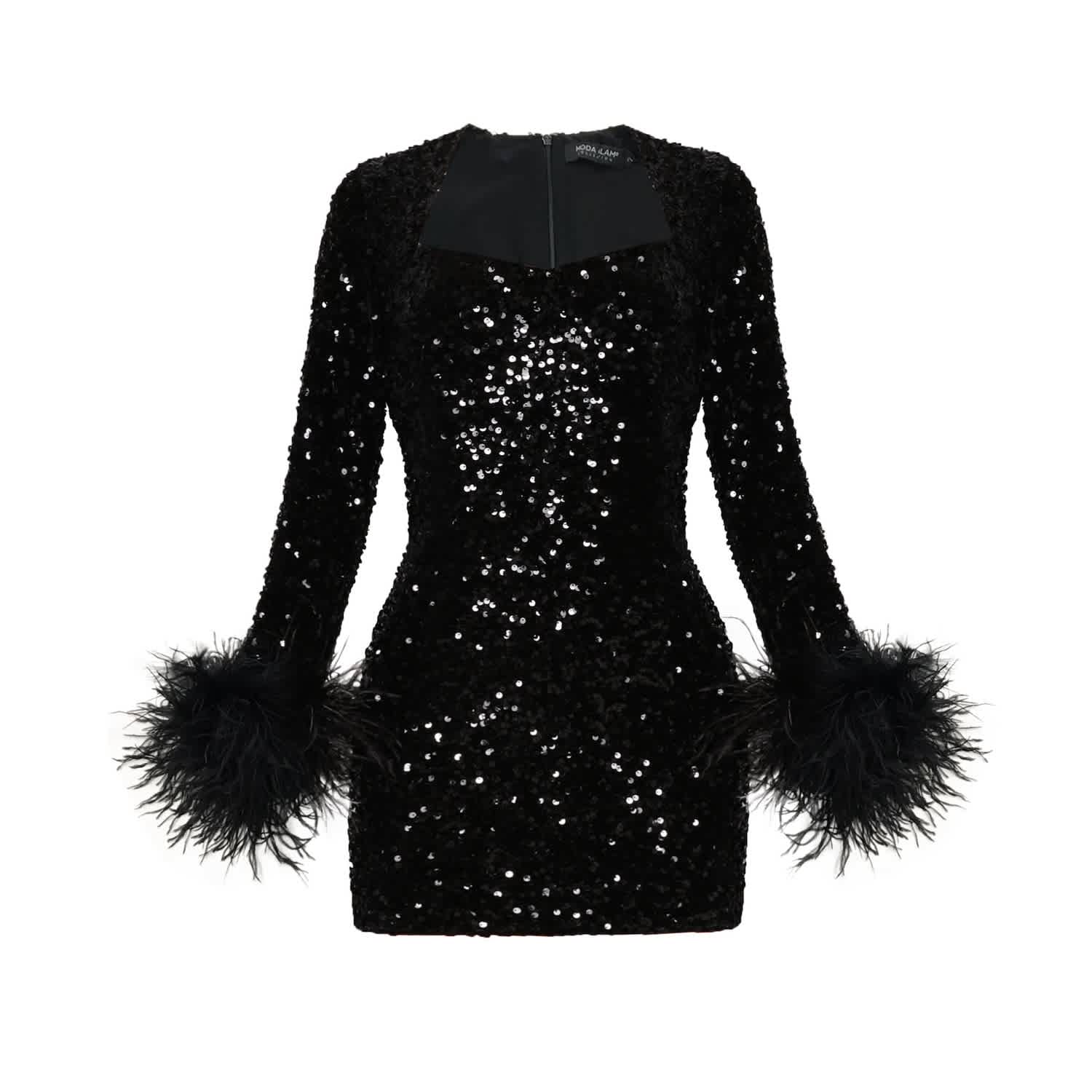 black sequin mini dress long sleeve Long Sleeve Sequin Homecoming Dresses Short Sparkly Prom Graduation Co –  Divahotcouture main image 0