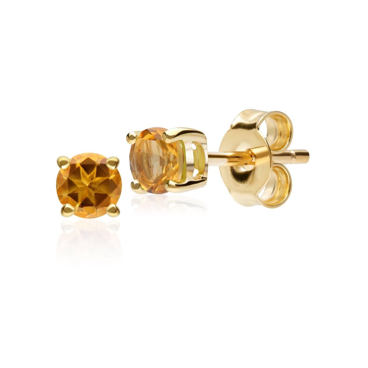 Women’s Yellow / Orange Citrine Stud Earrings In 9Ct Gold Gemondo