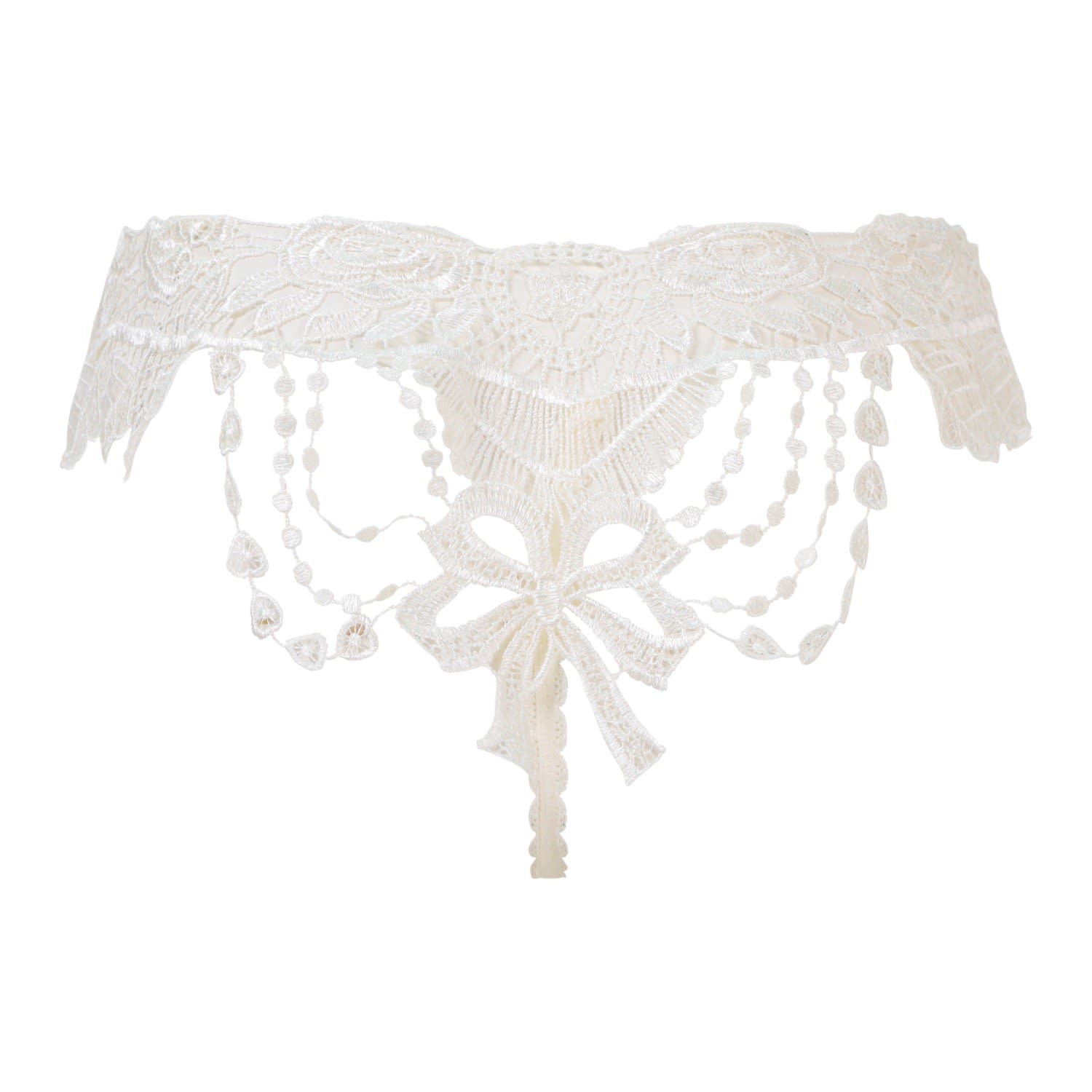 Women’s White Limited Edition Sparkling Crystal Ivory Bisoux Bridal French Knicker Small Belle-Et-Bonbon