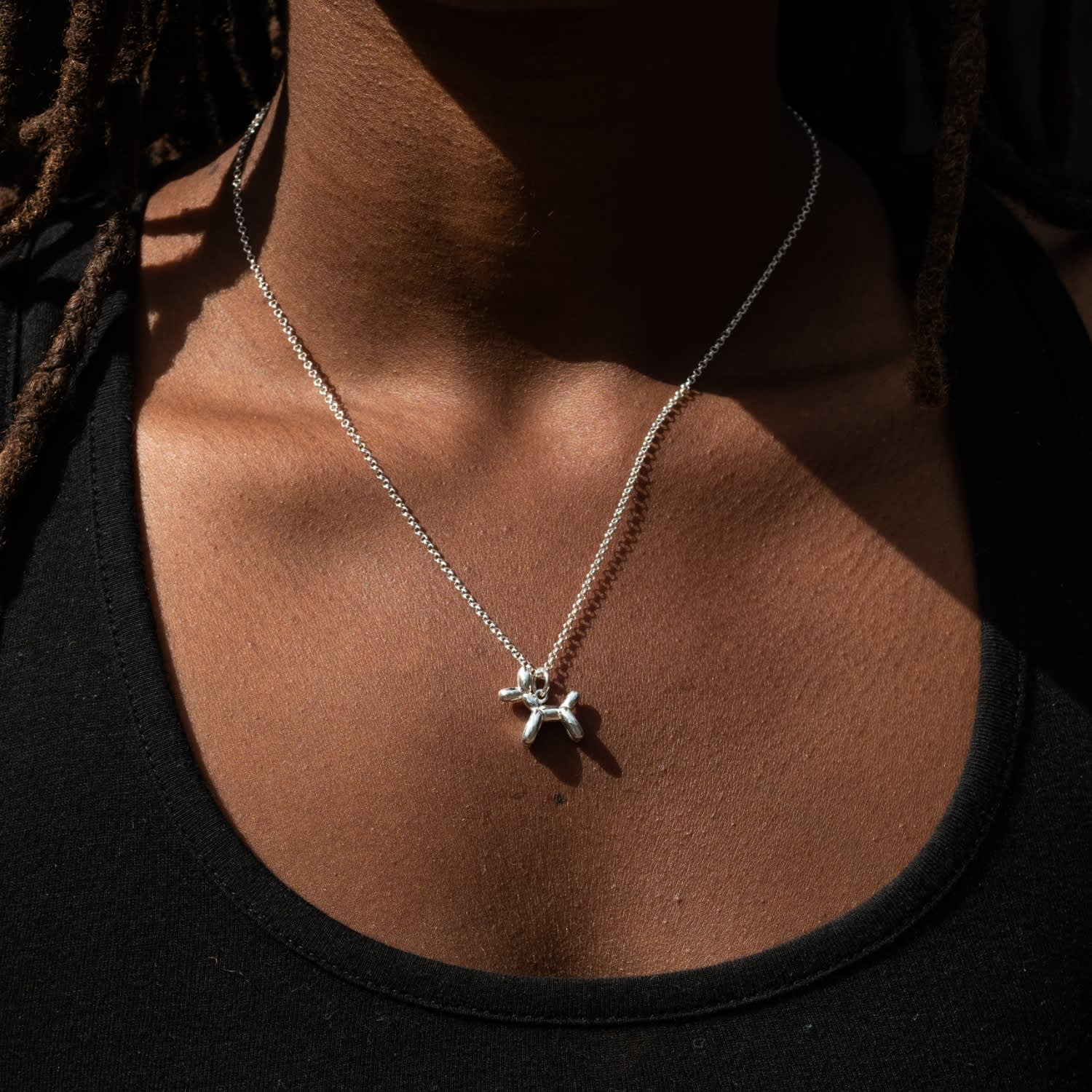 Silver Balloon Dog Charm Necklace | Scream Pretty | Wolf & Badger