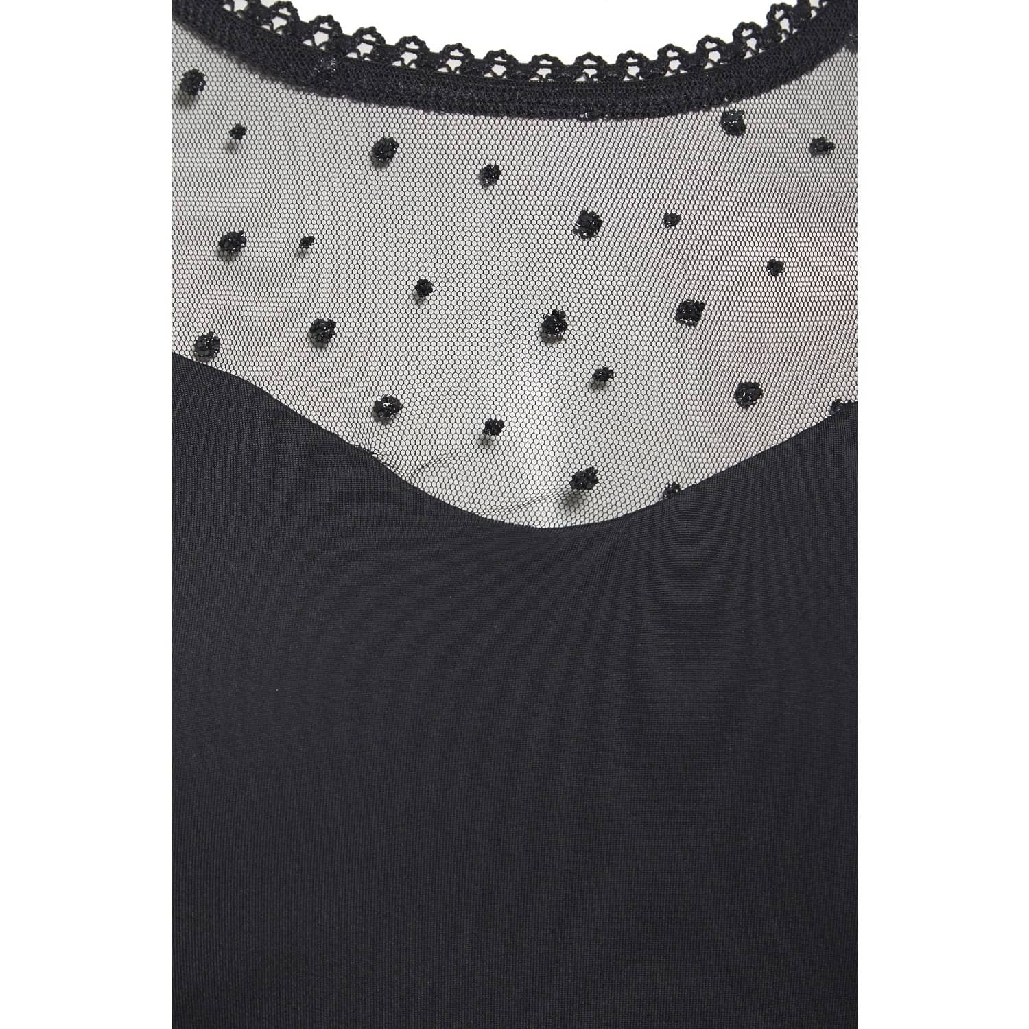 polka dot mesh bodysuit