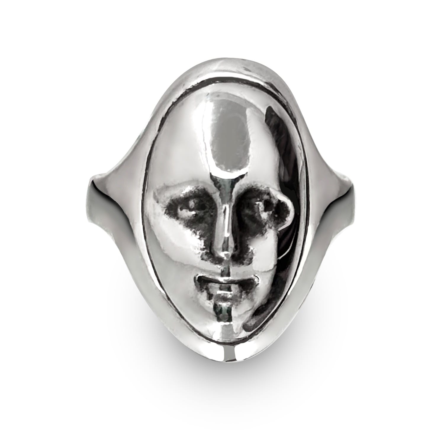 Perry Gargano The Stranger Face Ring - Sterling Silver Mens  - Waterproof