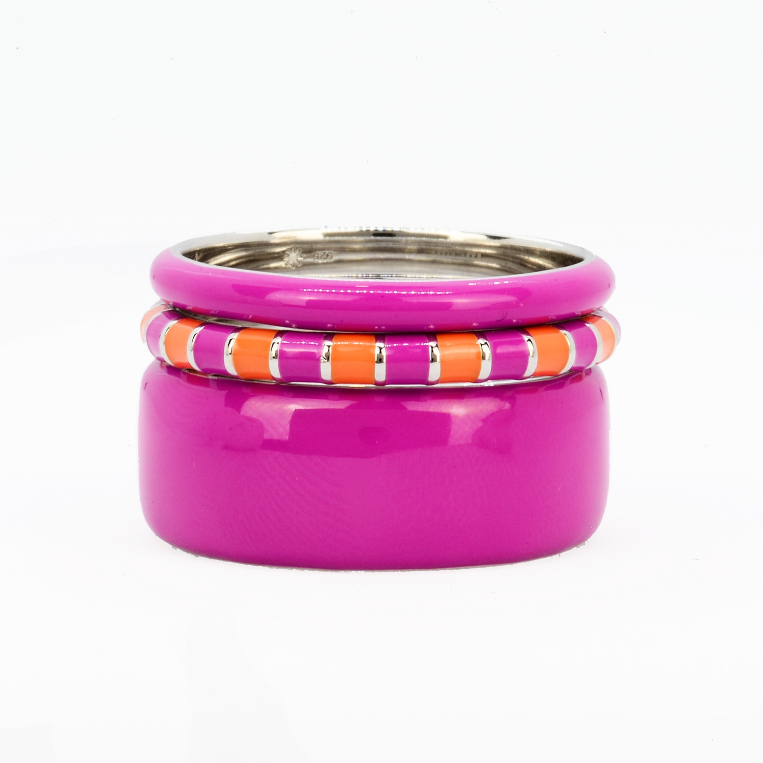 Pinnole Women's Pink / Purple / Yellow Laughing In The Purple Ring Stack