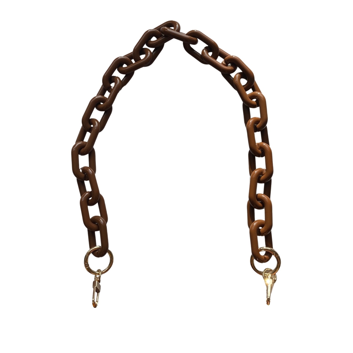 Closet Rehab Women's Chain Link Short Acrylic Purse Strap In Chocolate Brown In Brown