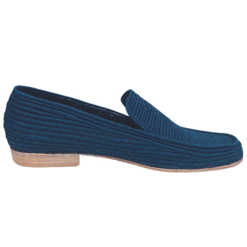 Ocelot Market Blue Men's Raffia Loafer In Navy In Blue
