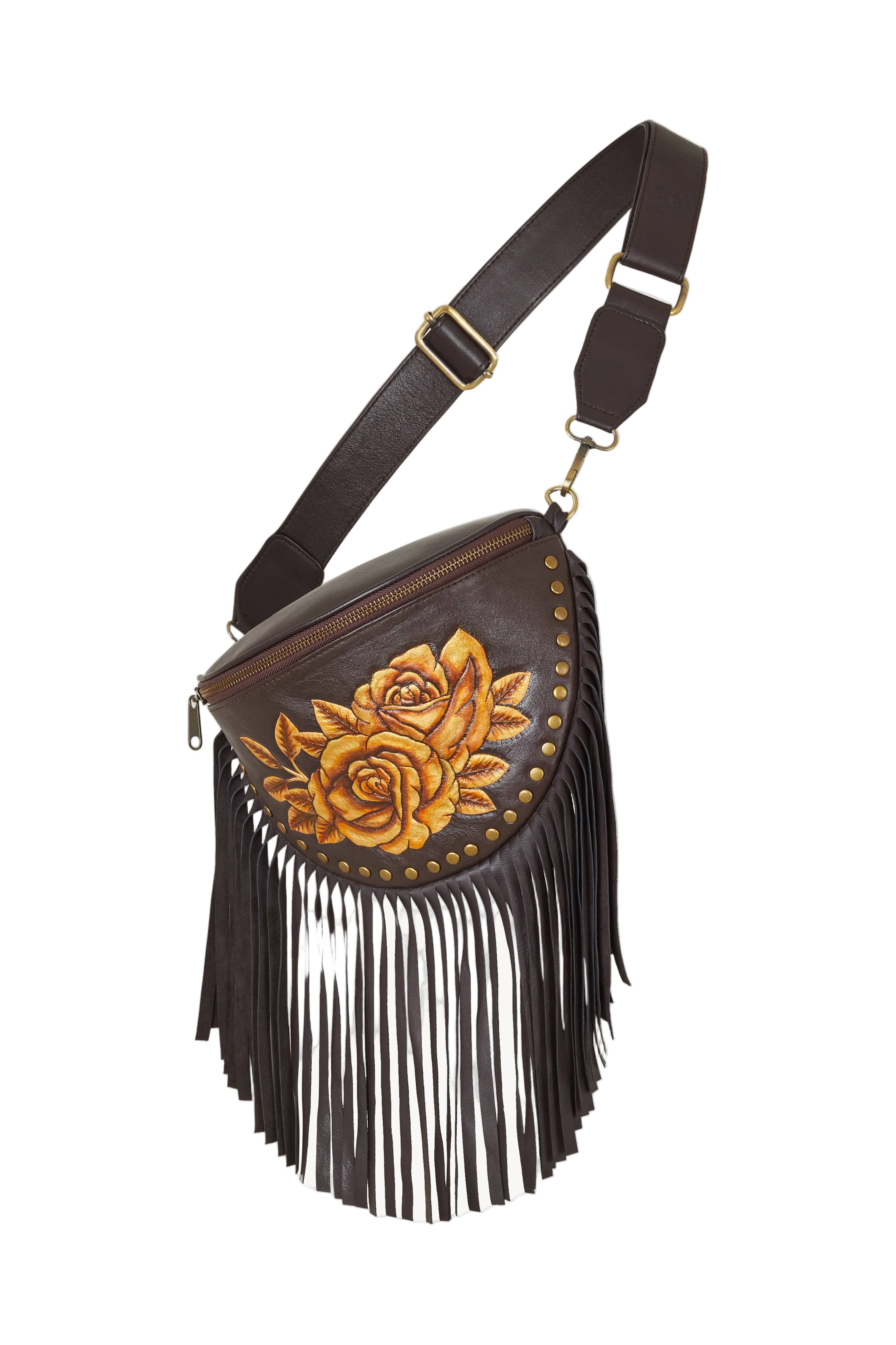 Jodi Lee Women's Gold / Brown Akaroa Rose Belt Bag Dark Choc Gold In Multi