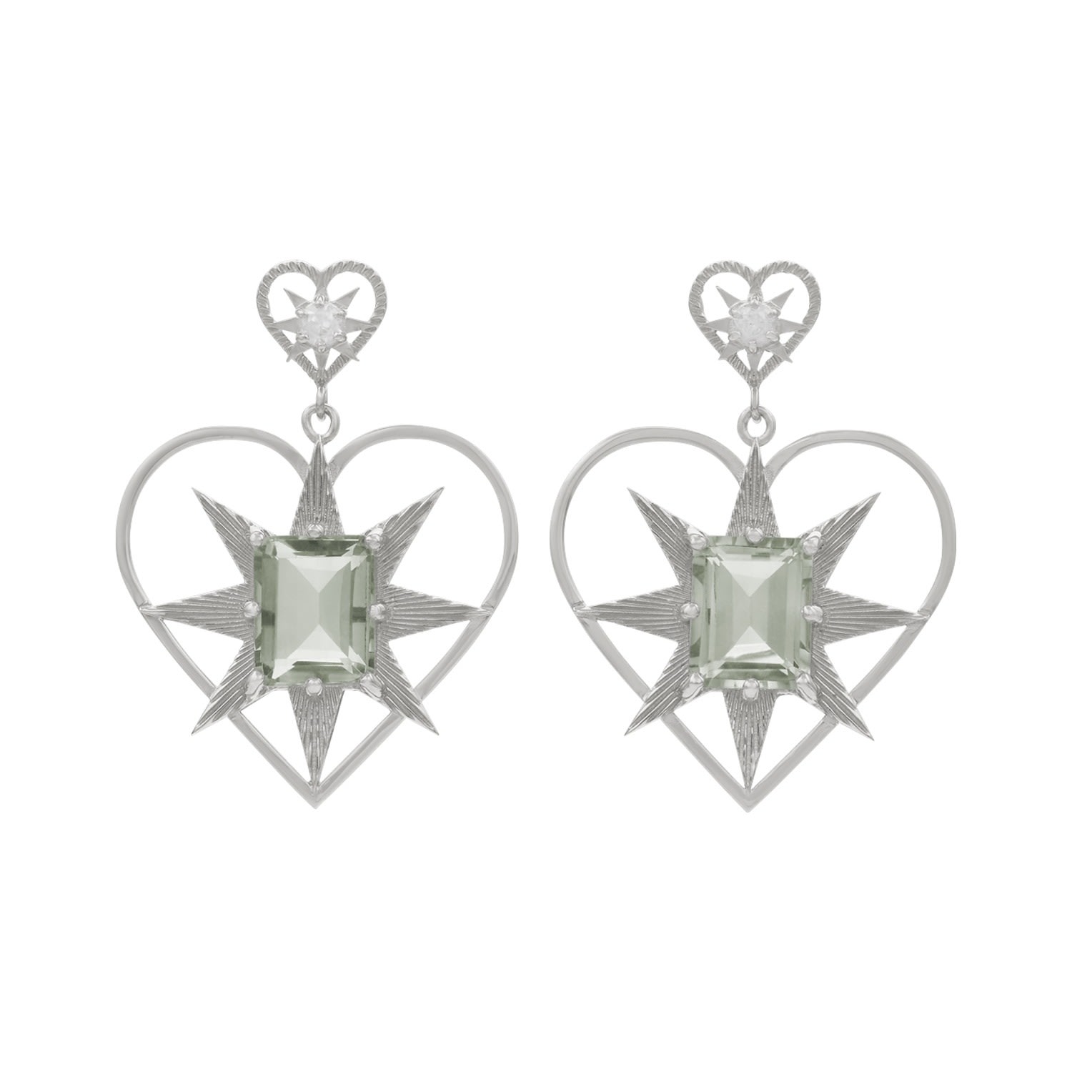 Women’s Shining Heart Earrings Silver Zoe and Morgan