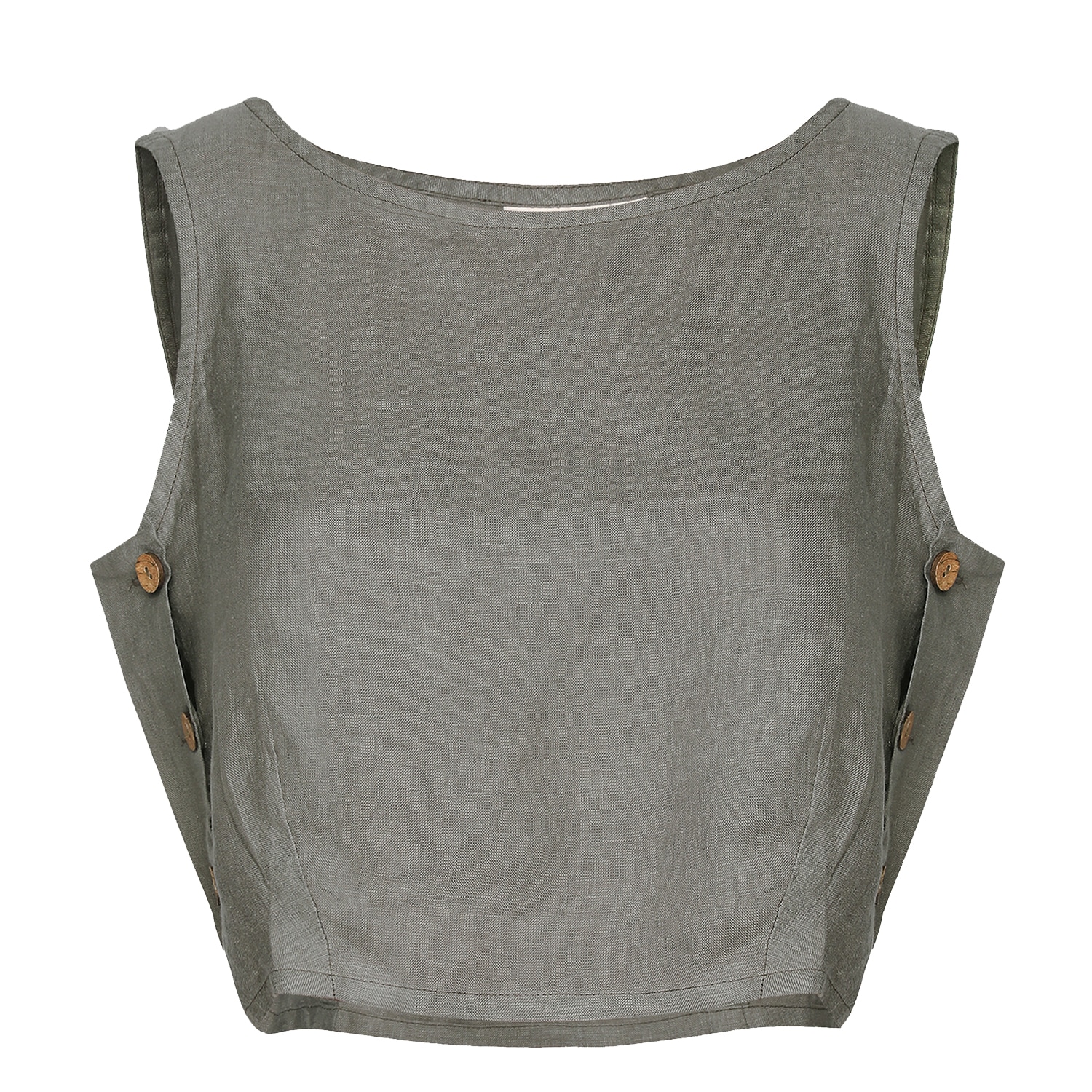 Reistor Boxy Crop Top In Green