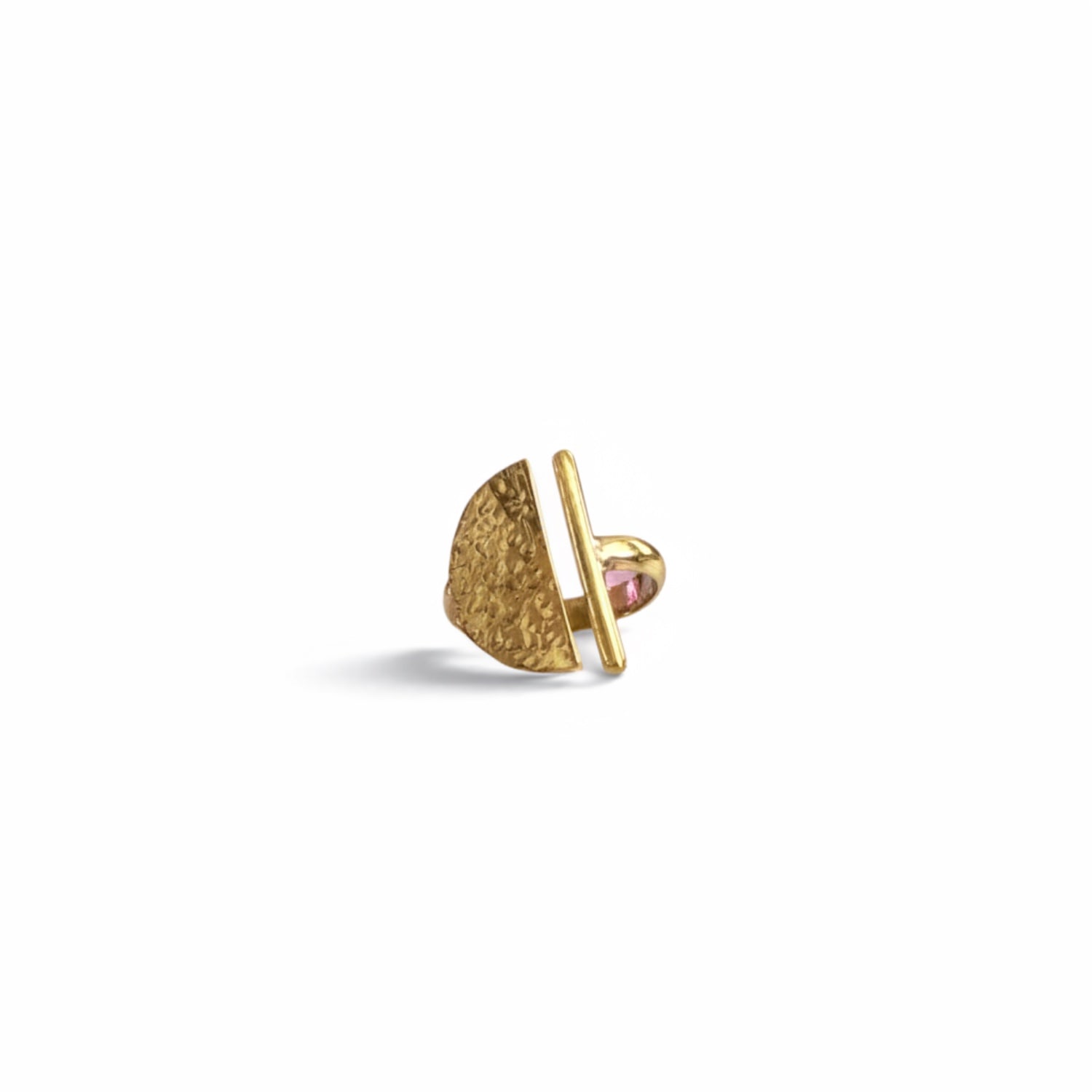Oriaku Studio Women's Lemi Ring - Artisanal Golden Brass - Adjustable Statement Ring - Handcrafted In Senegal - We