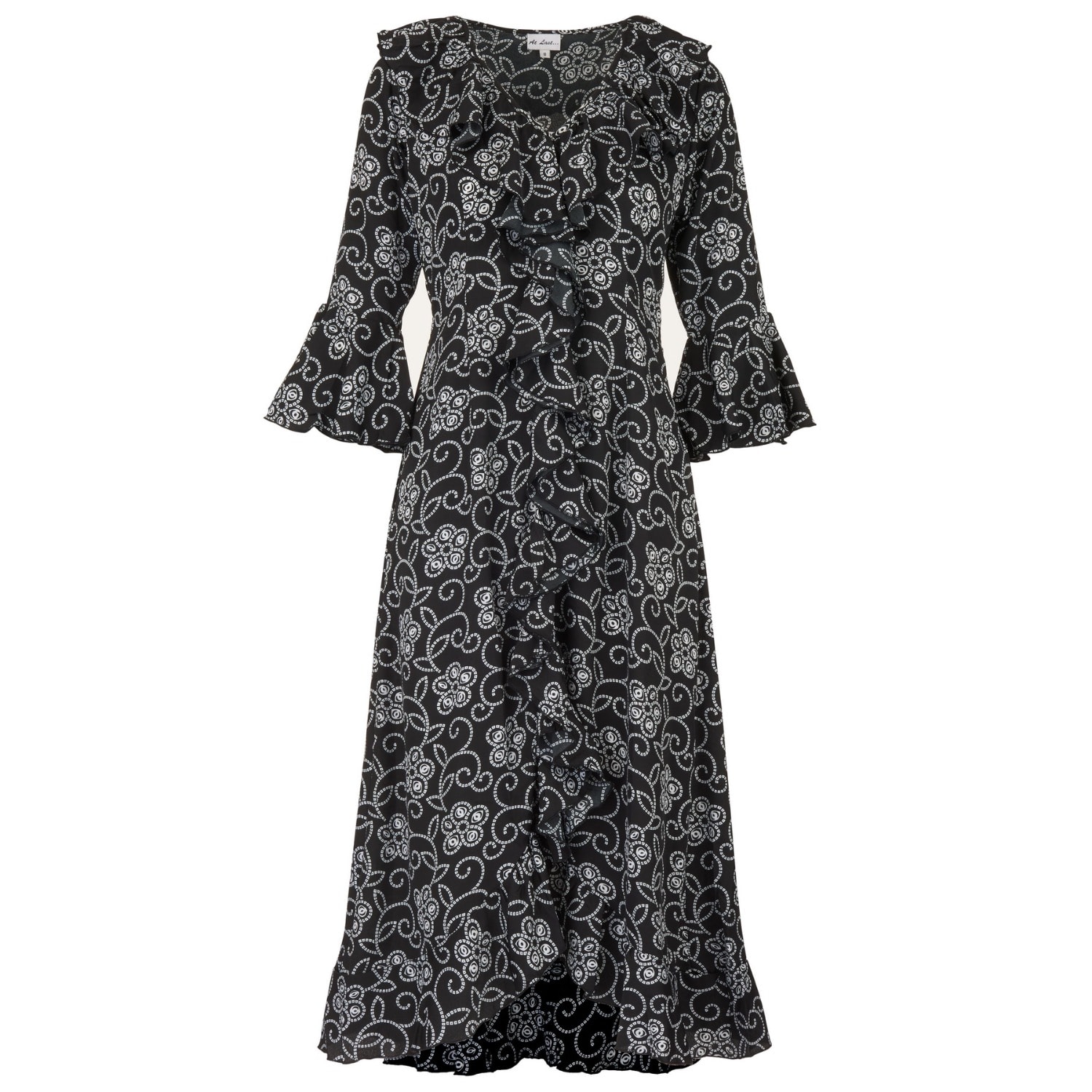 Women’s Felicity Midi Dress Black & White Floral Large At Last...