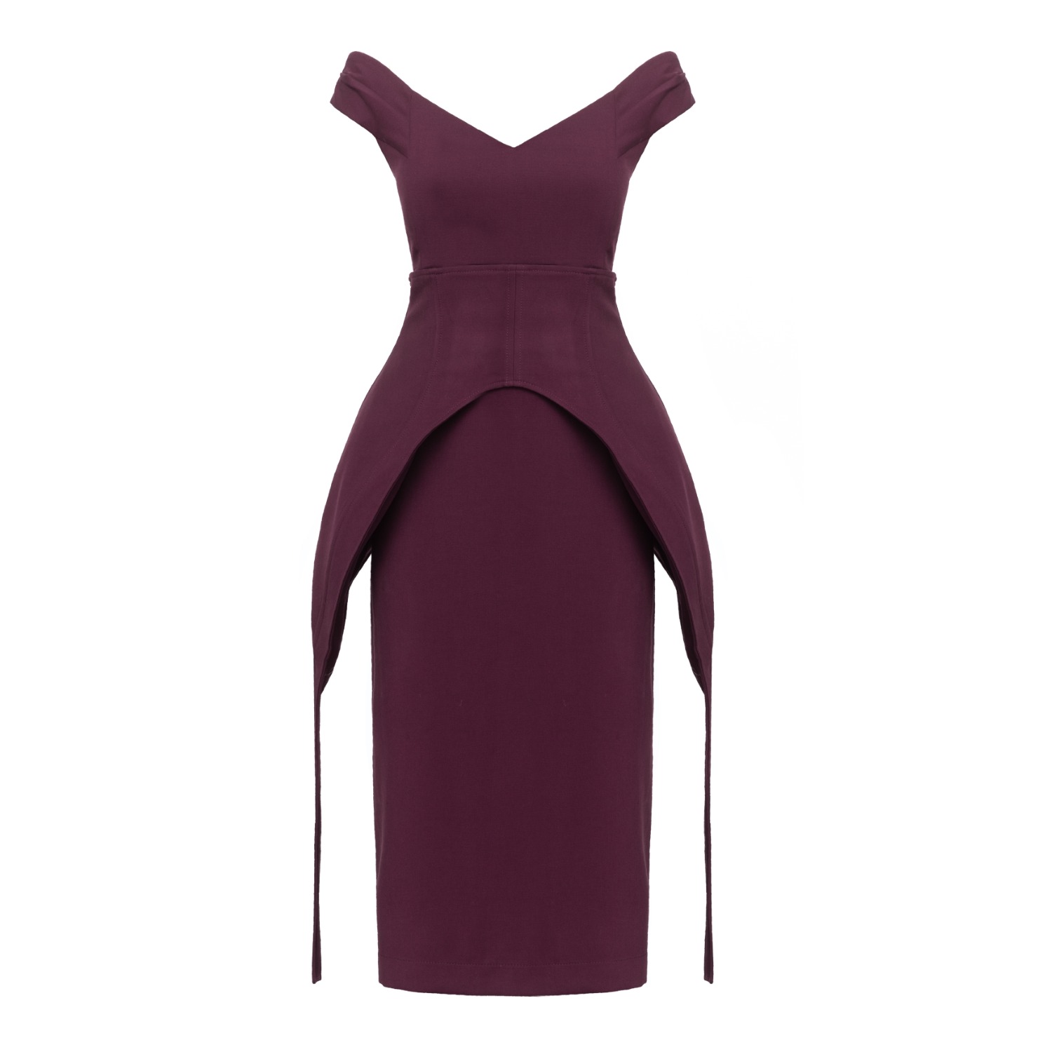 midi scuba dress Betsy & Adam Petite Off-The-Shoulder Ruffle Sheath Dress - Green