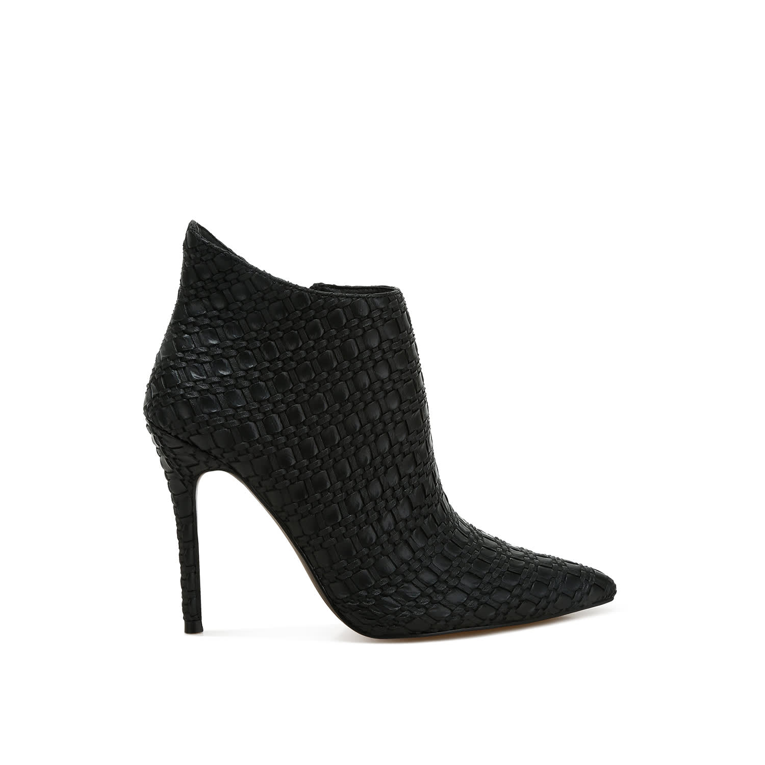 Rag & Co Women's Black Lolita Woven Texture Stiletto Boot In Red By  In Black