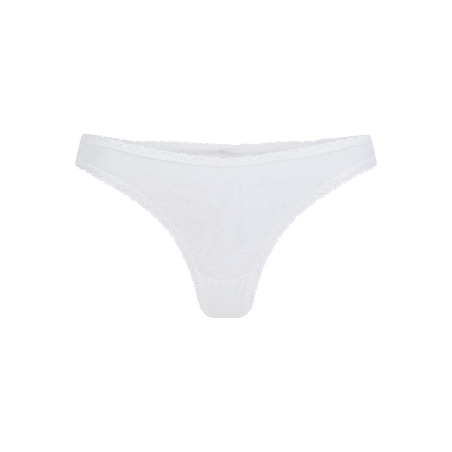 Women’s Sugi Recycled-Lace High-Leg Thong - Glacier White Large Peachaus